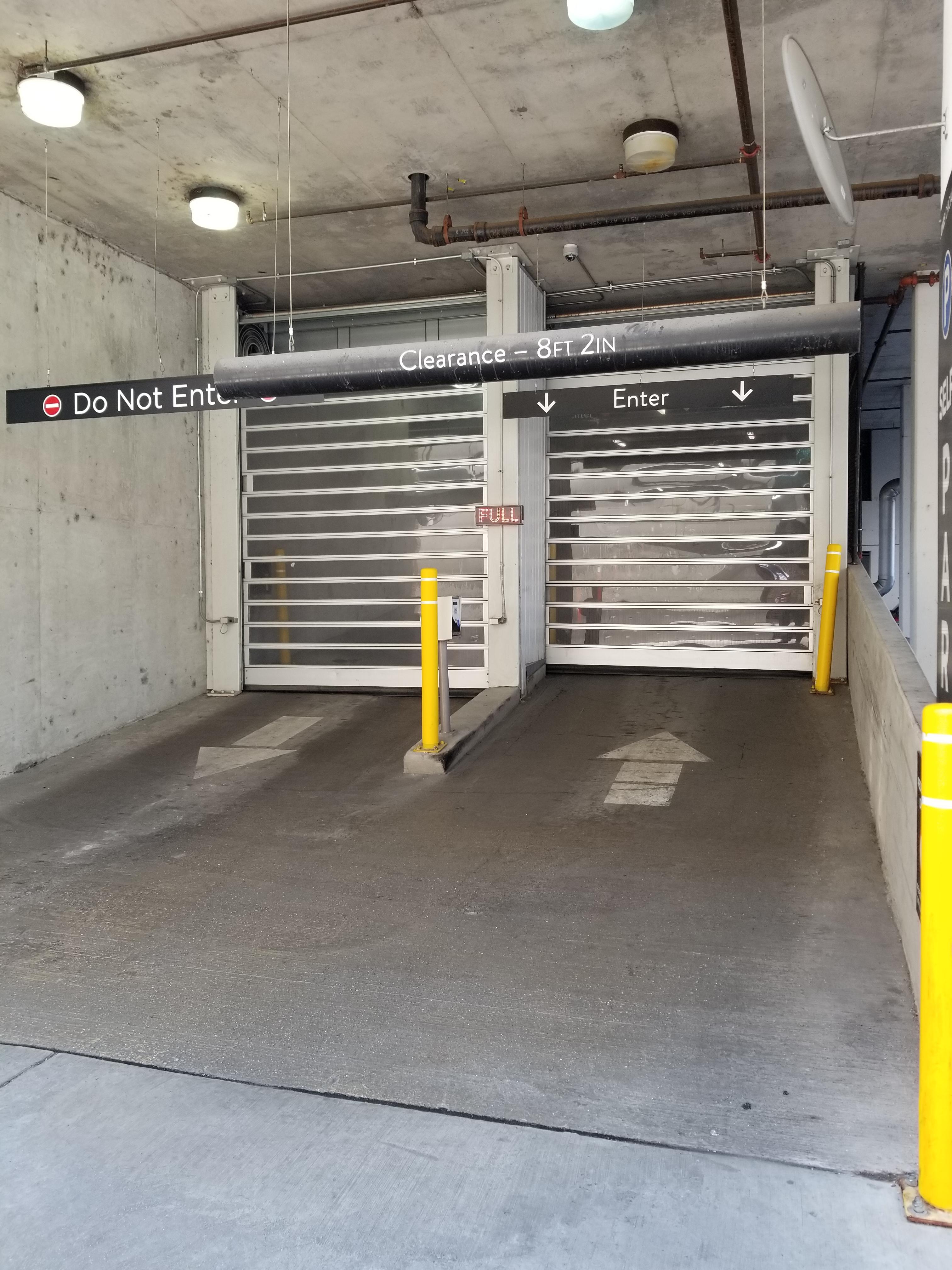 Entry - Exit overhead door SP+ Parking Chicago (312)431-2811