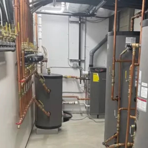 National Refrigeration new Lochinvar boiler system and water storage with zoning system