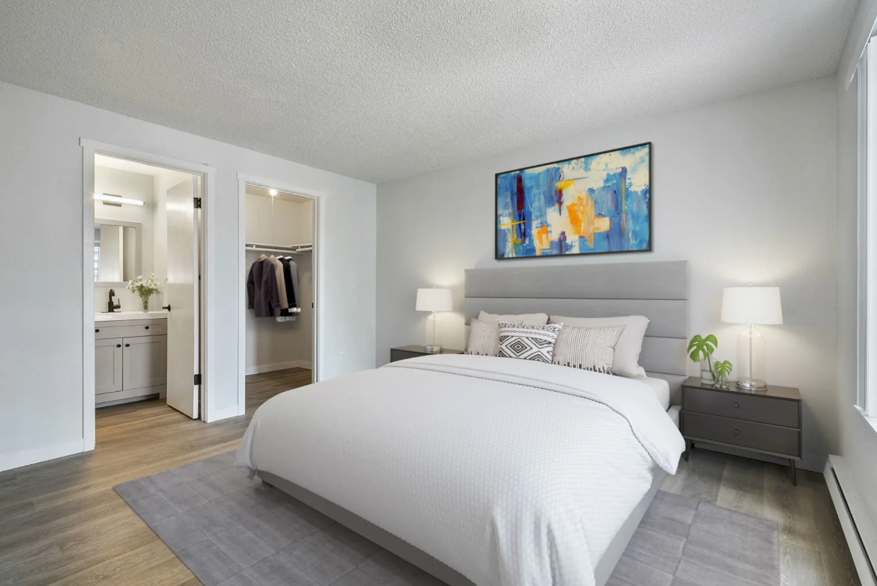 Bedroom at Capri Apartments in Mountlake Terrace, WA