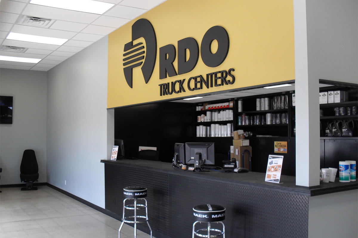 Parts counter at RDO Truck Center in Lexington, NE.