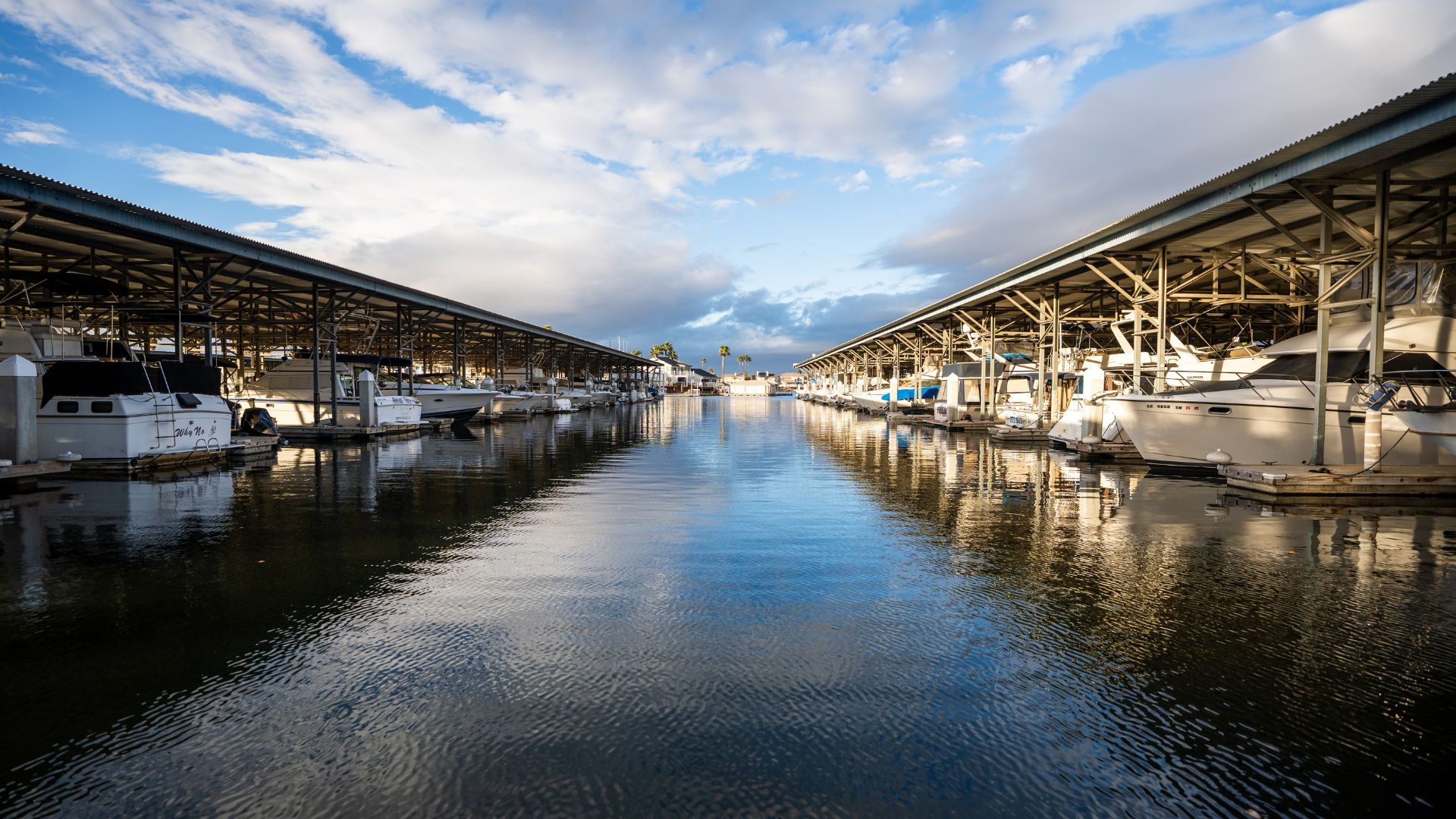 Boat Slips at Discovery Bay Marina. Covered Wet Slips.