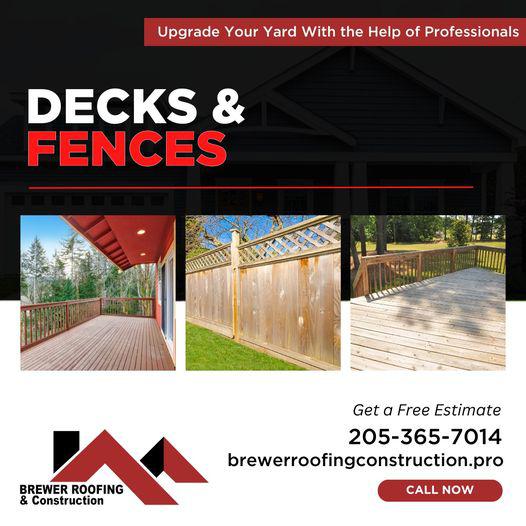 Does your backyard need a makeover? A new deck or fence can revitalize your outdoor space, and with the help of Brewer Roofing & Construction, you can design a backyard that complements your home and lifestyle.