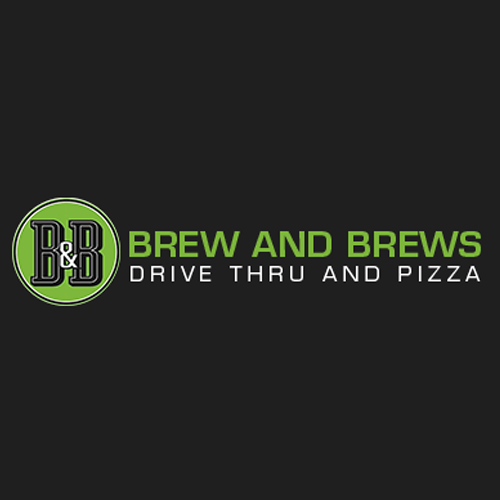 Brew and Brews Drive Thru and Pizza Logo