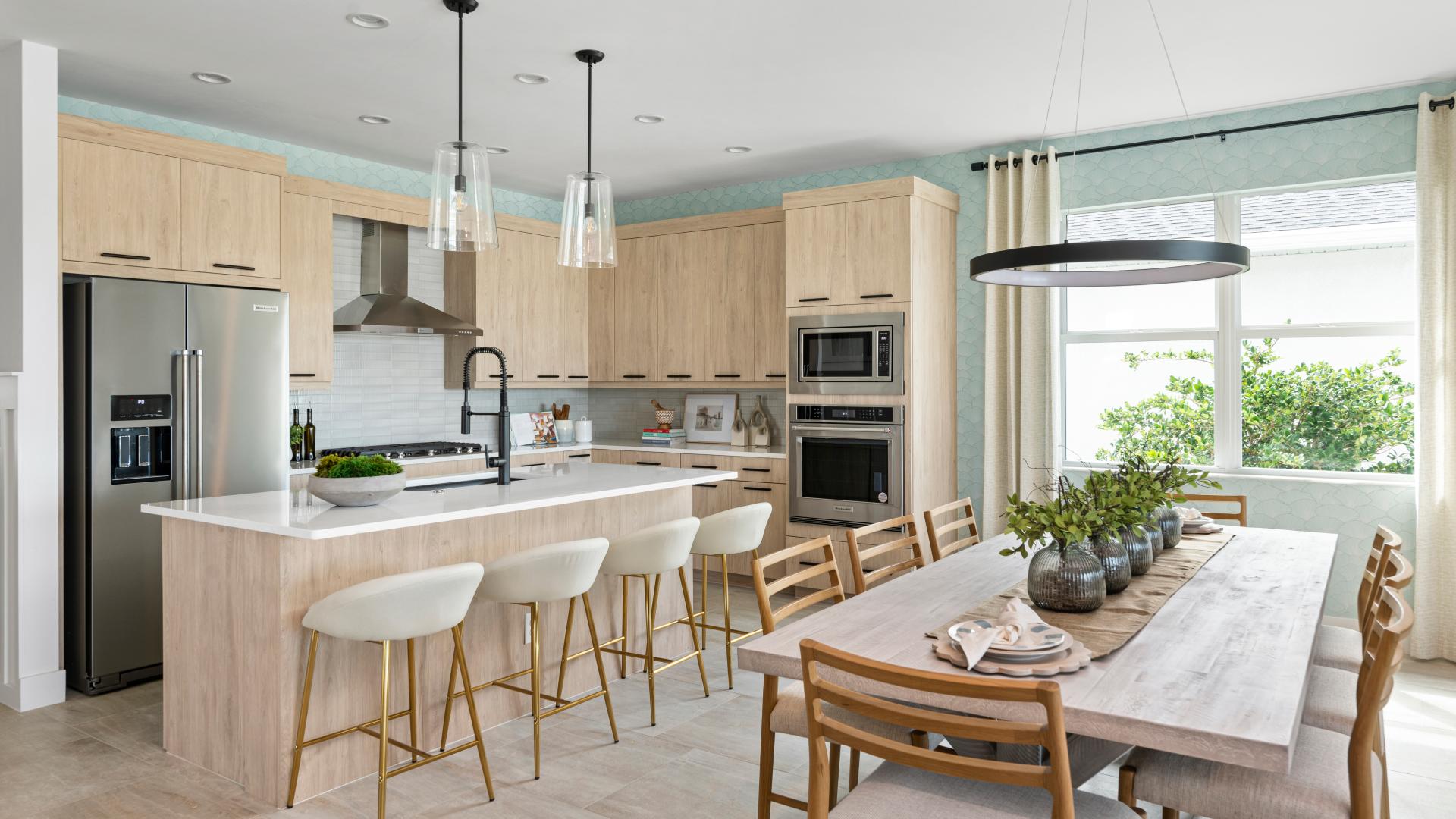 Gourmet kitchens with abundant storage space