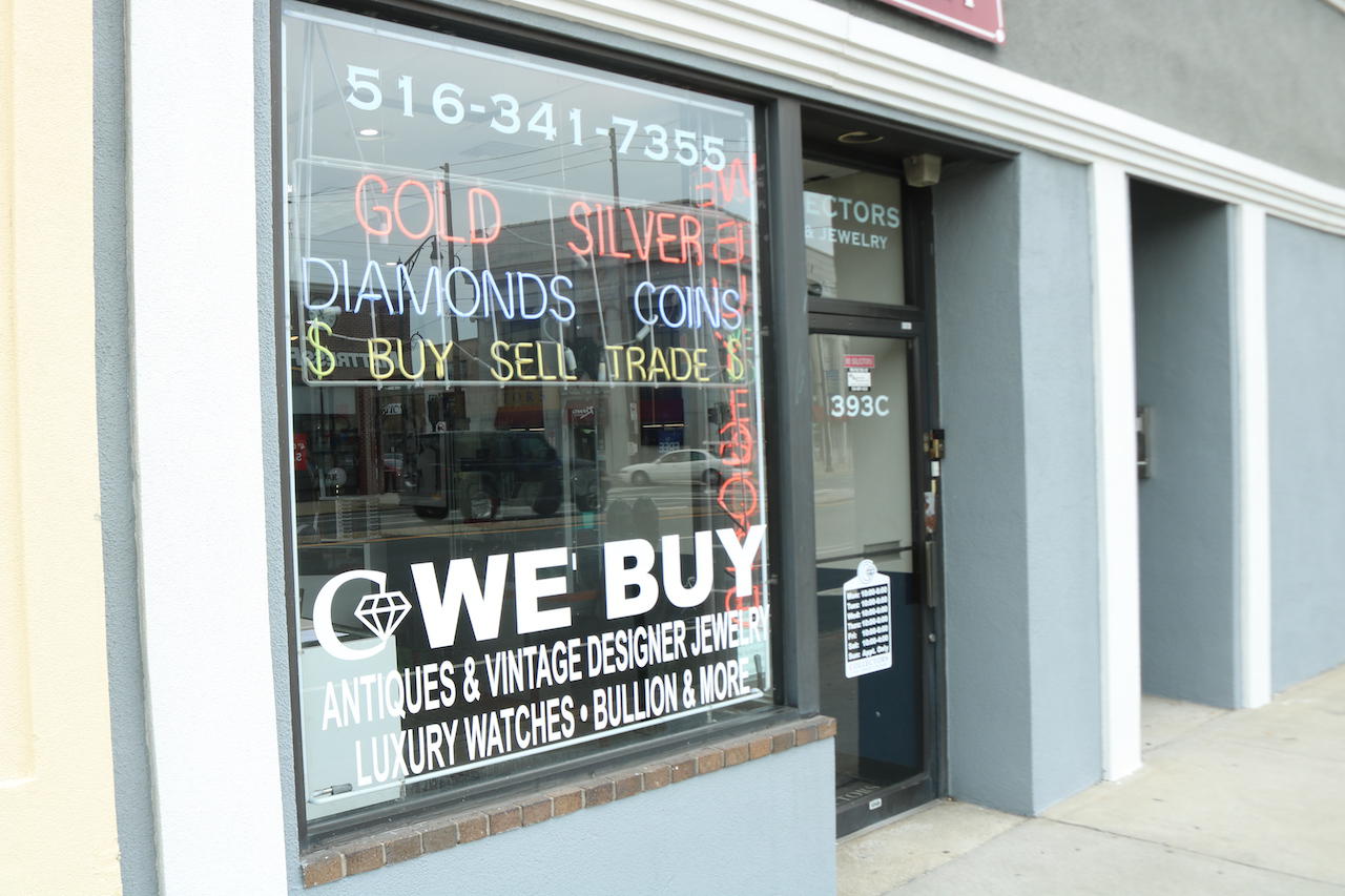 Outside our store Collectors Coins & Jewelry Lynbrook (516)341-7355
