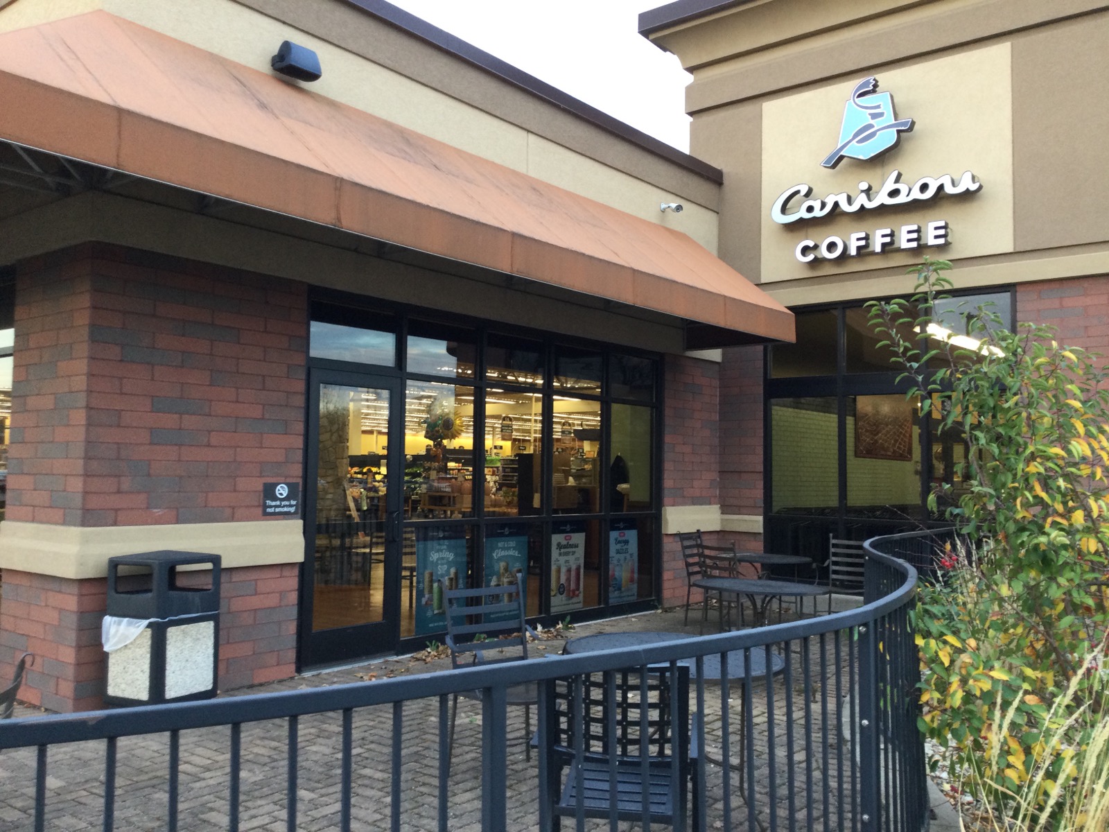 Storefront of the Caribou Coffee at 303 S Main Street in River Falls