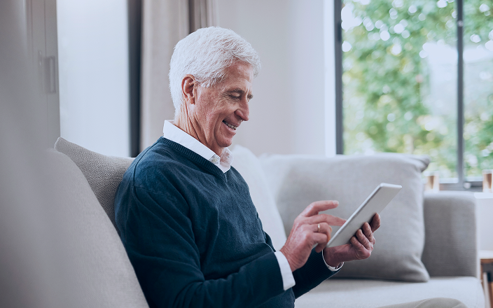 A client accessing their eDocuments on their tablet.