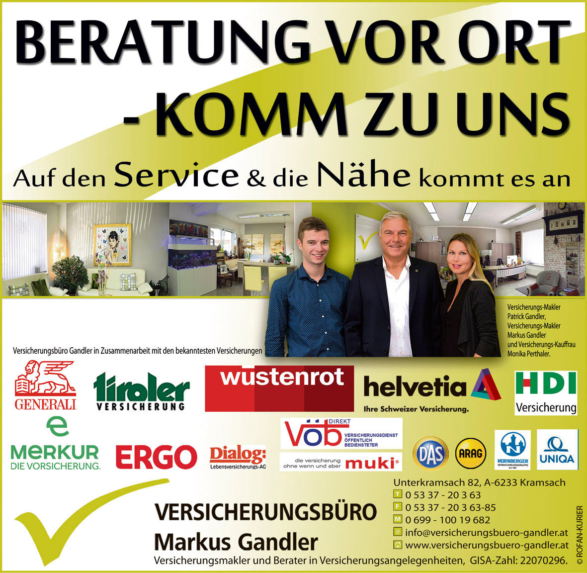 Versicherungsbüro Markus Gandler, Unterkramsach 82 in Kramsach