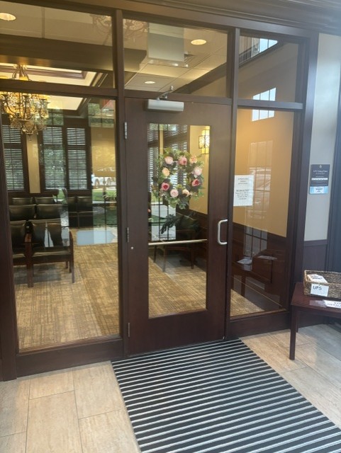Front doors, Highland Family Dentistry. Dentist in Highland, IL. 