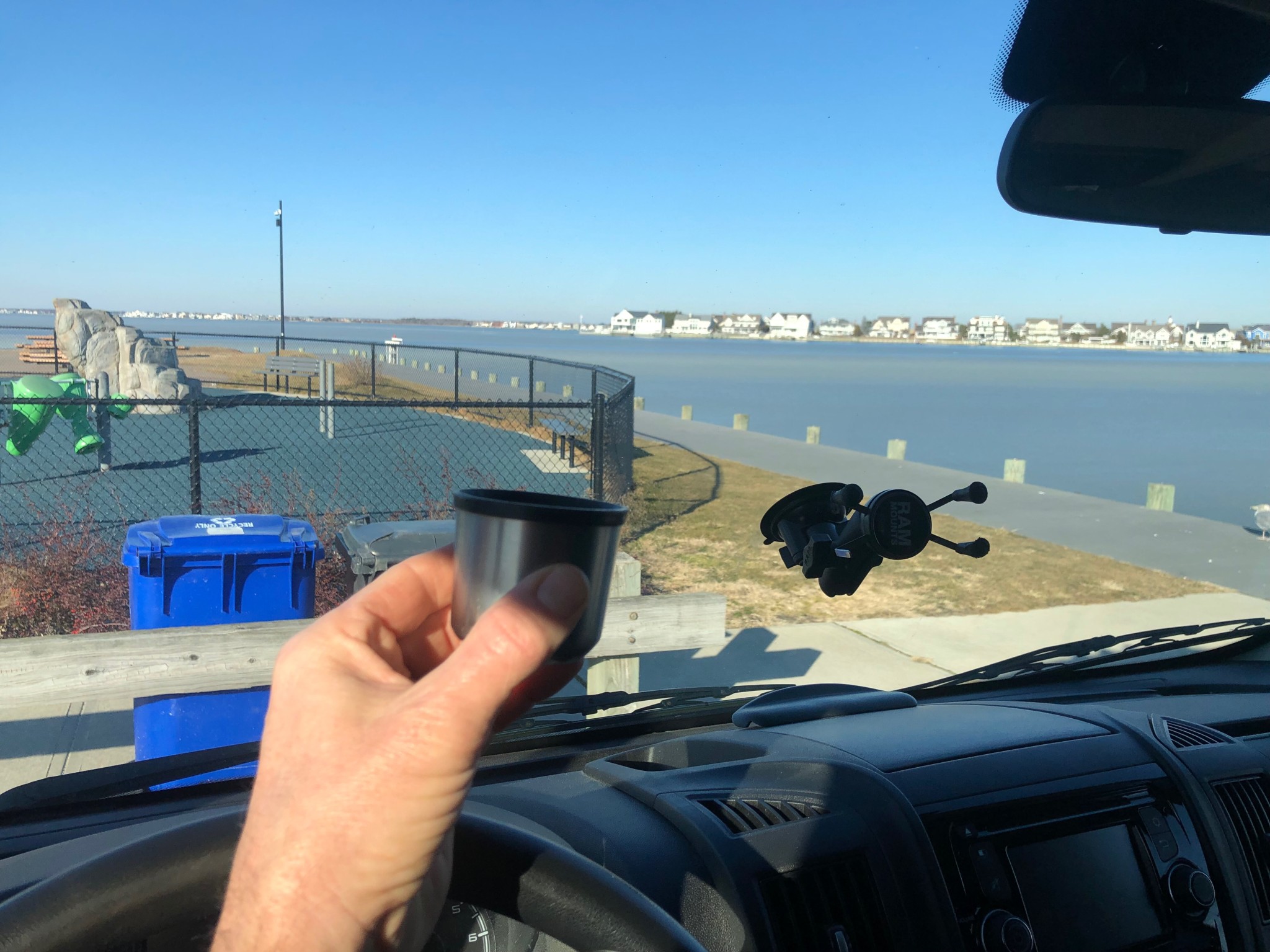 Morning Cup of Joe overlooking an icy Barnegat Bay.