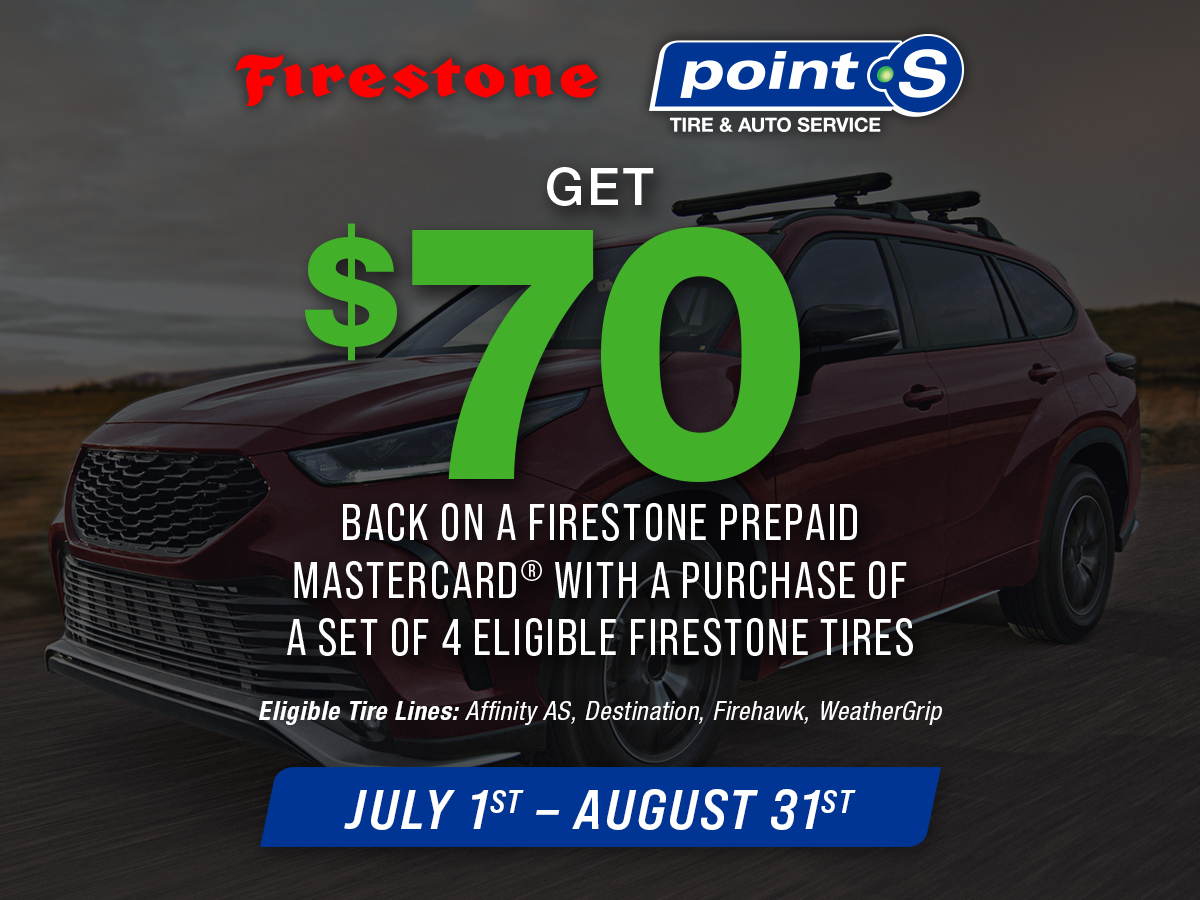 Firestone tire rebate at Walker Tire Point S in Wahoo, Nebraska