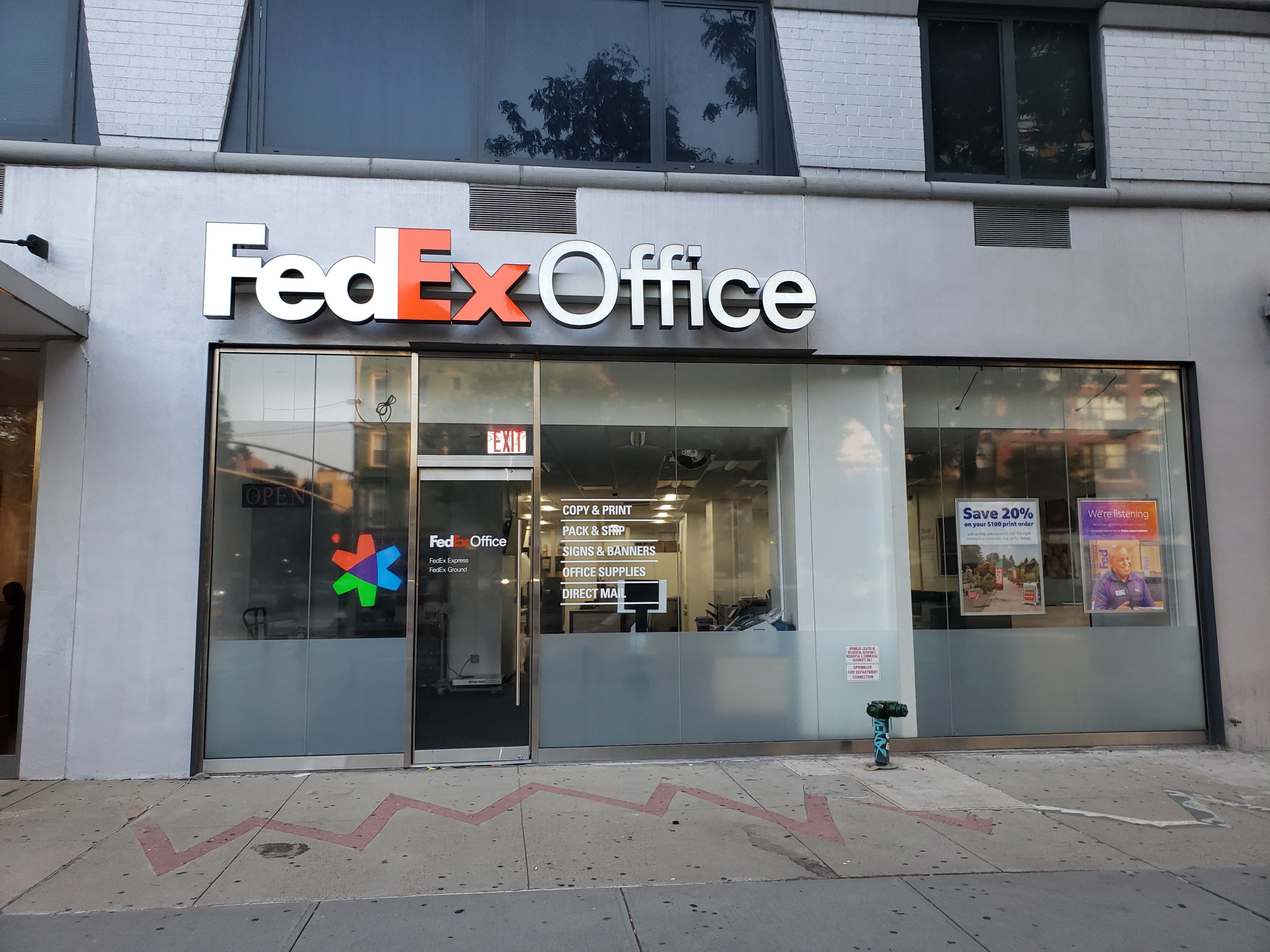 Storefront in East Village Manhattan &ndash; FedEx Office storefront in New York City East Village with signage for copy, print, pack and ship, and business services.