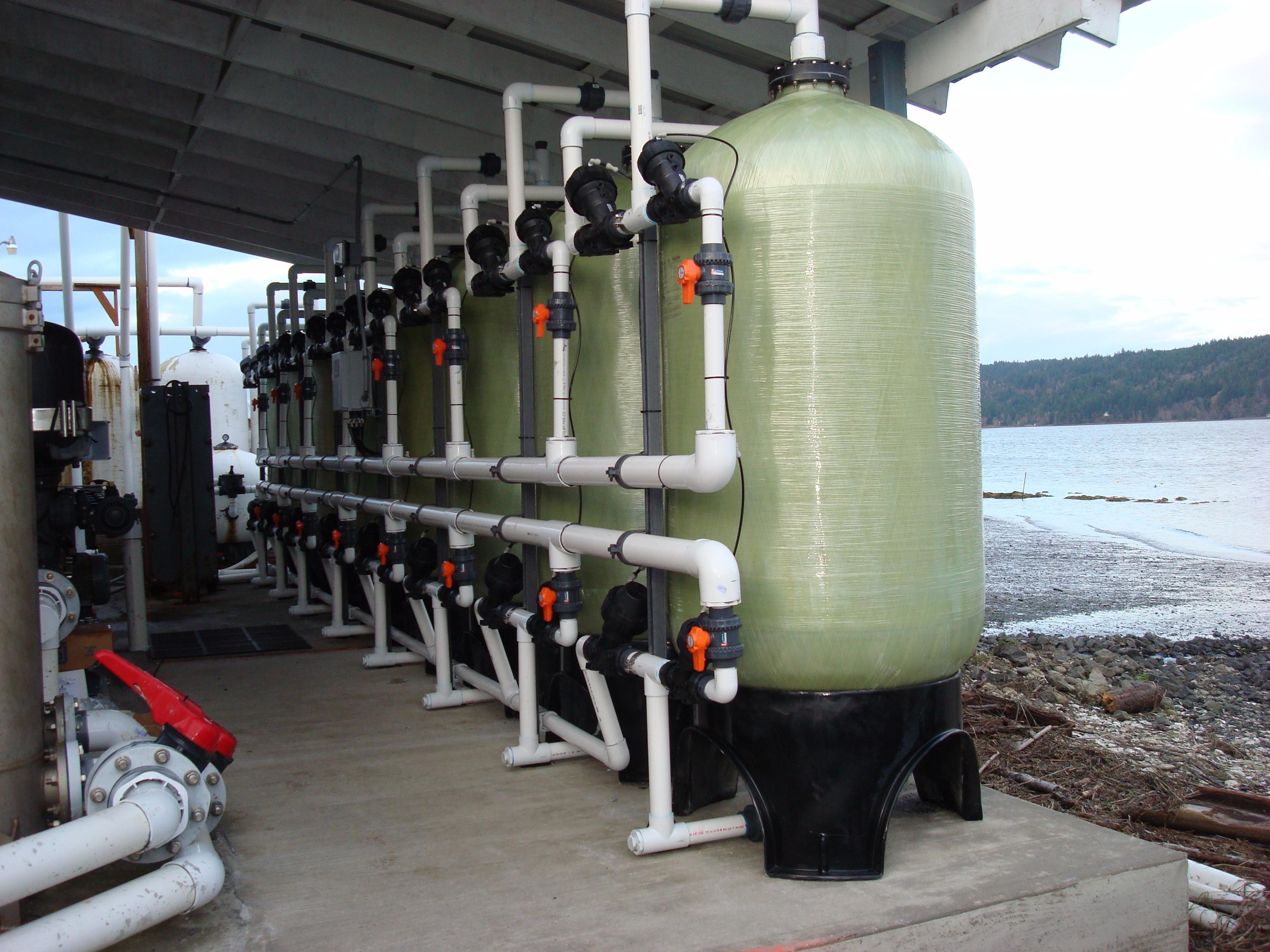 Water treatment system for acquaculture at a local seafood company.