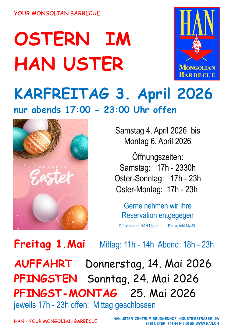 Restaurant HAN Mongolian Barbecue, Industriestrasse 10 in Uster