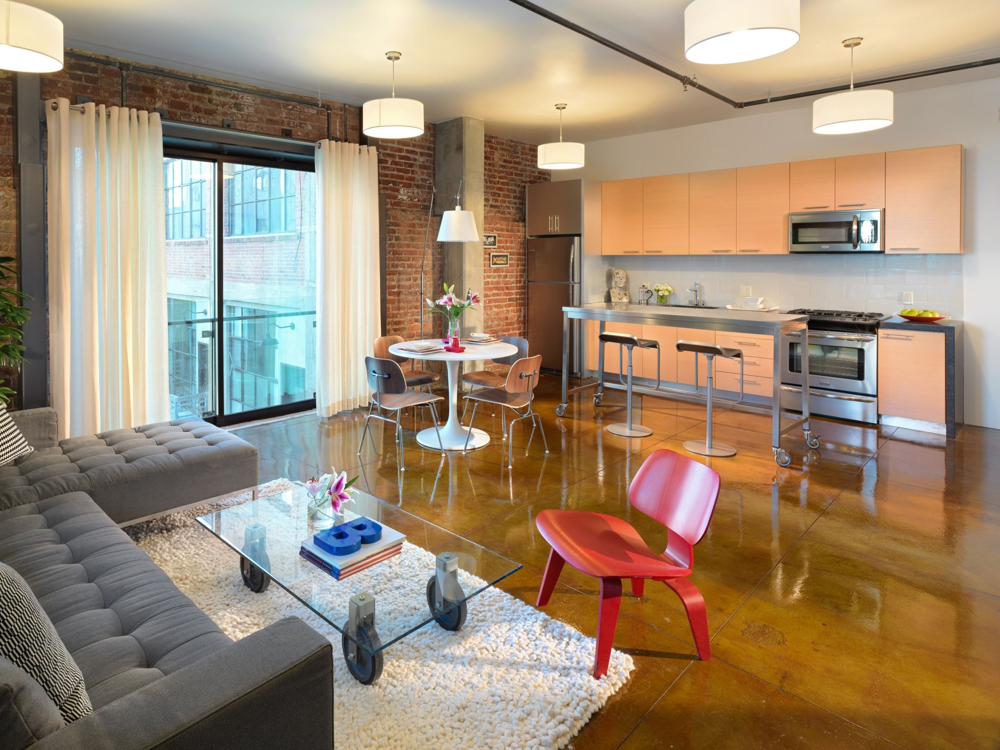 Living Room With Kitchen