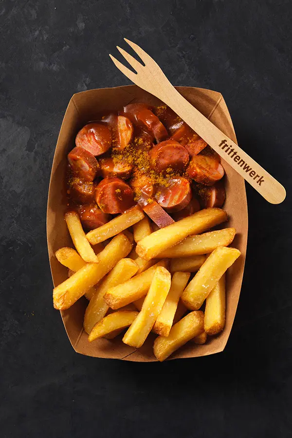 Currywurst Pommes Vegan