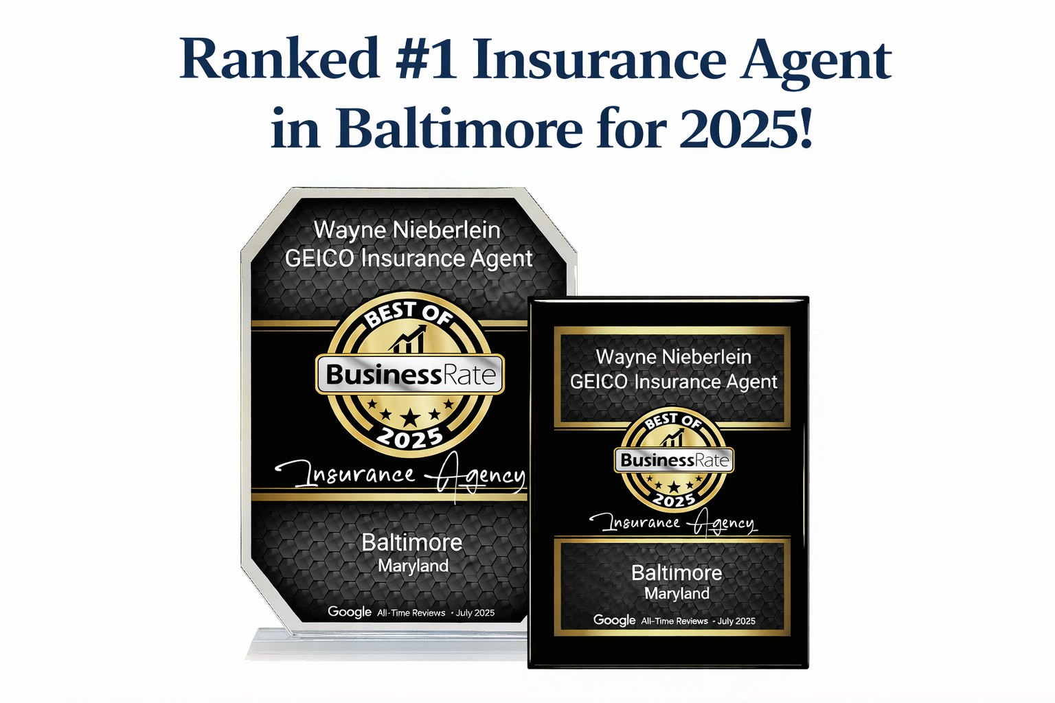 Honored to be recognized by BusinessRate as a top insurance agency in Baltimore, Maryland for 2025. Thank you to our customers and community for your trust and support.