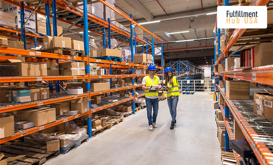 Behind-the-scenes look at the receiving area of a San Francisco fulfillment center, highlighting the initial step in the logistics chain where incoming stock is unloaded, scanned, and sorted for storage and fulfillment.
