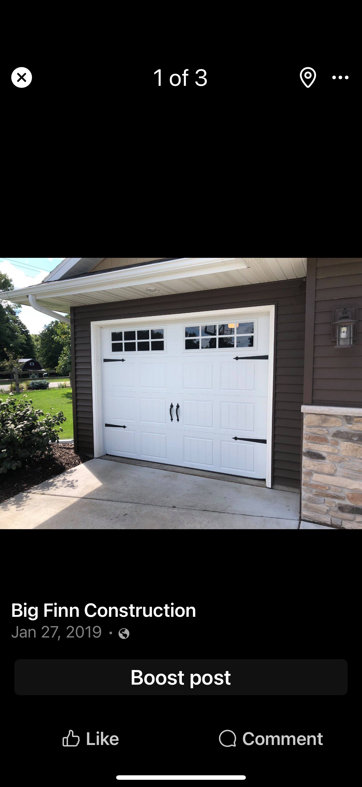 New custom garage door