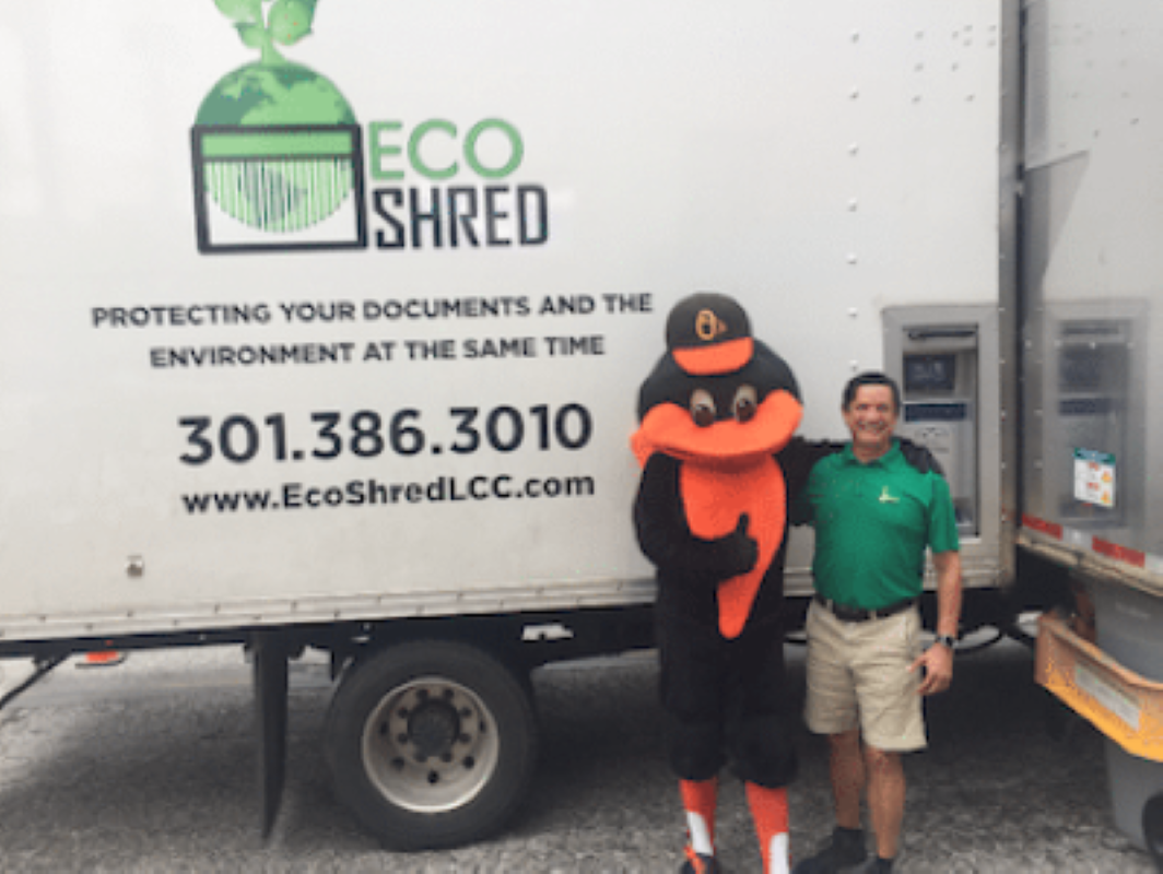 Eco-Shred with Baltimore Orioles Mascot