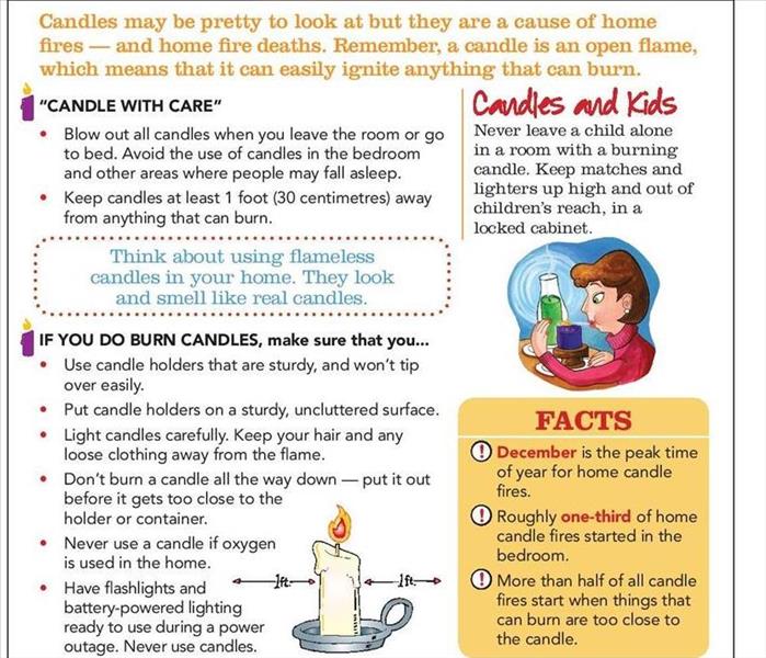 CANDLE SAFETY RULES SERVPRO of Hicksville / Plainview Hicksville (516)733-1800