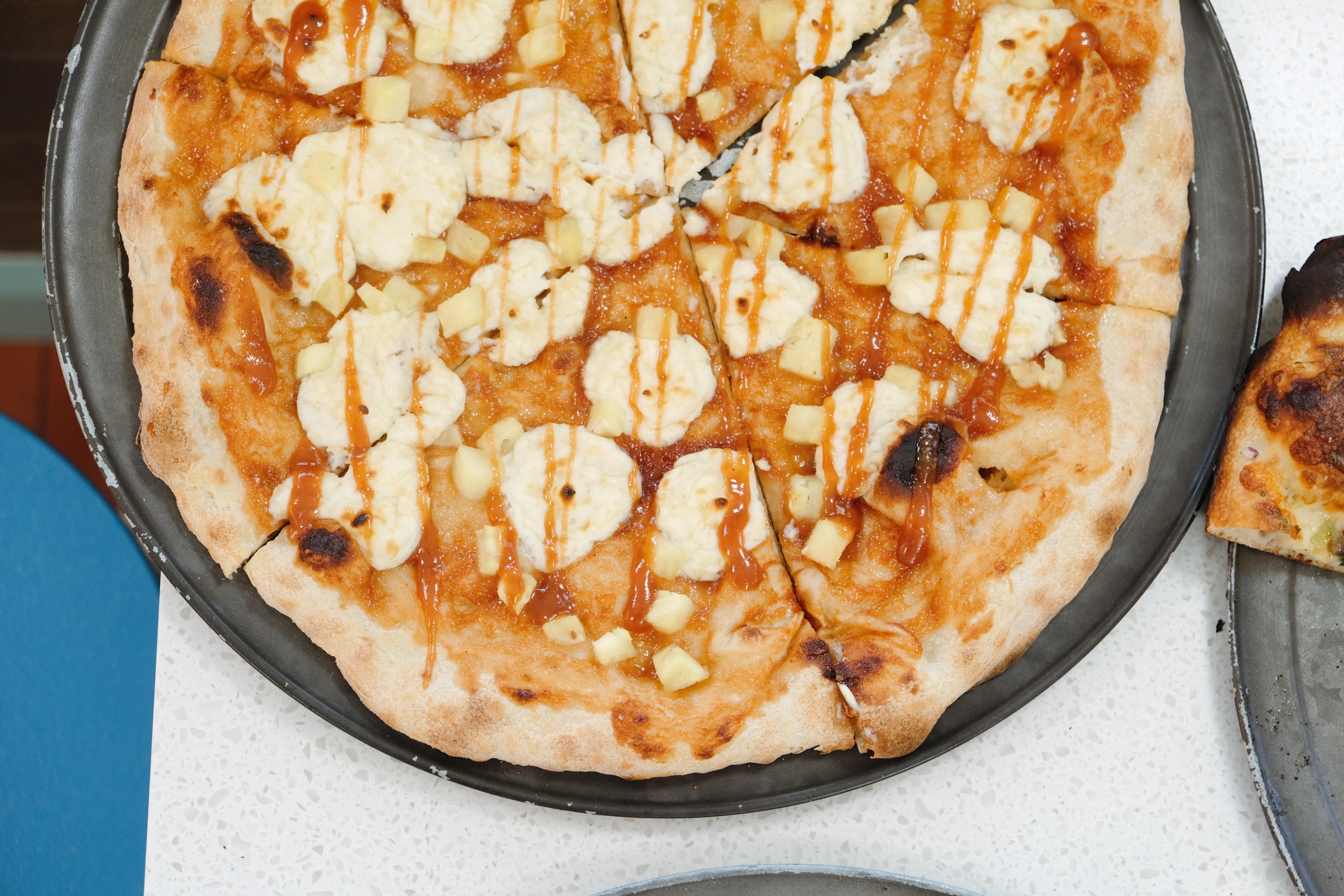 Guava & Cream Cheese Pie, Pineapple, Raw Sugar, Toasted Coconut