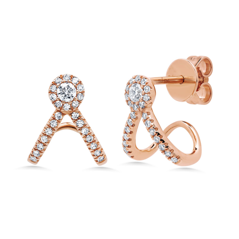 Rose gold diamond earrings from Shy Creation