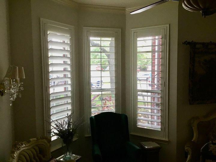 Check out this lovely little nook from the Sugar Land! Our Plantation Shutters make it a great place to get comfy and crack open a good book! #BudgetBlindsKatySugarLand #PlantationShutters #SugarLandTX #FreeConsultation