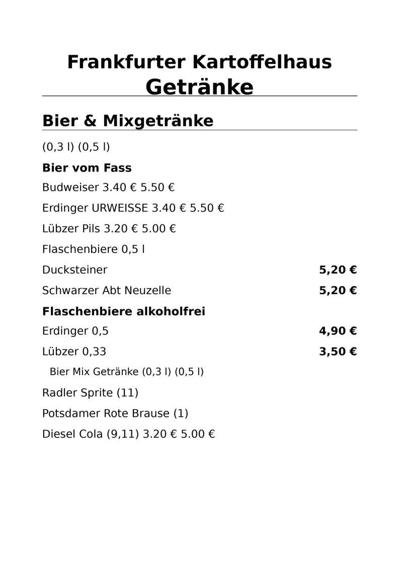 Bild 2 Frankfurter Kartoffelhaus - Das Restaurant in Frankfurt (Oder) in Frankfurt Oder