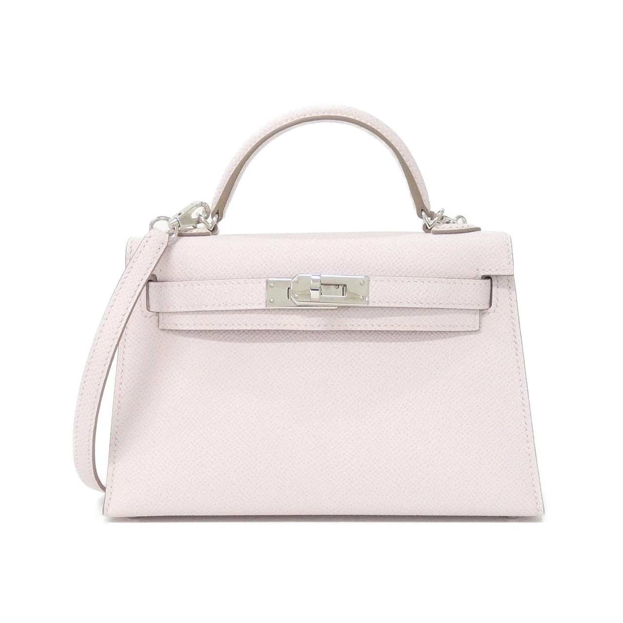 エルメス ミニケリー2 MINI 071302CK エプソン MAUVE PALE シルバー金具 U刻印