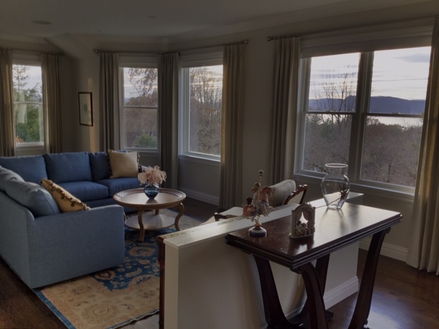 Briarcliff Manor homeowners wanted to add class and charm to their living room all while wanting to keep their view. Budget Blinds of Ossining installed Drapery Panels to give them exactly what they wanted.