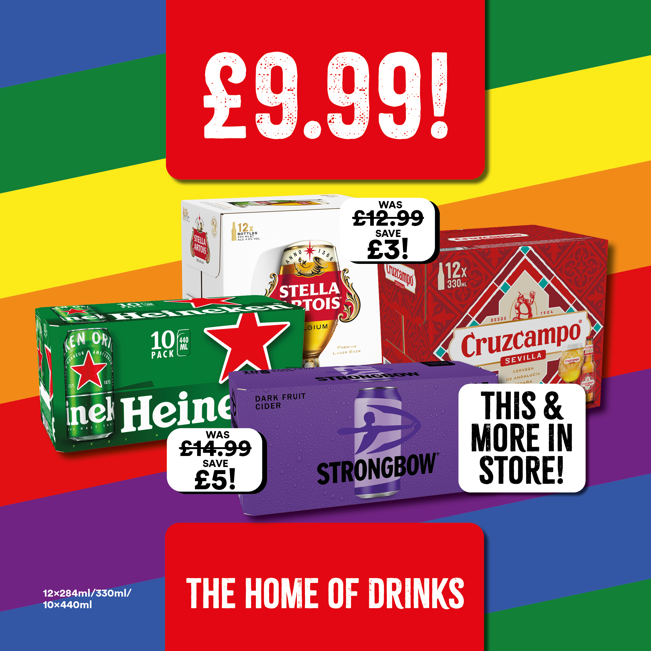 £9.99 on beer big packs Bargain Booze Select Convenience Urmston 01617 497885