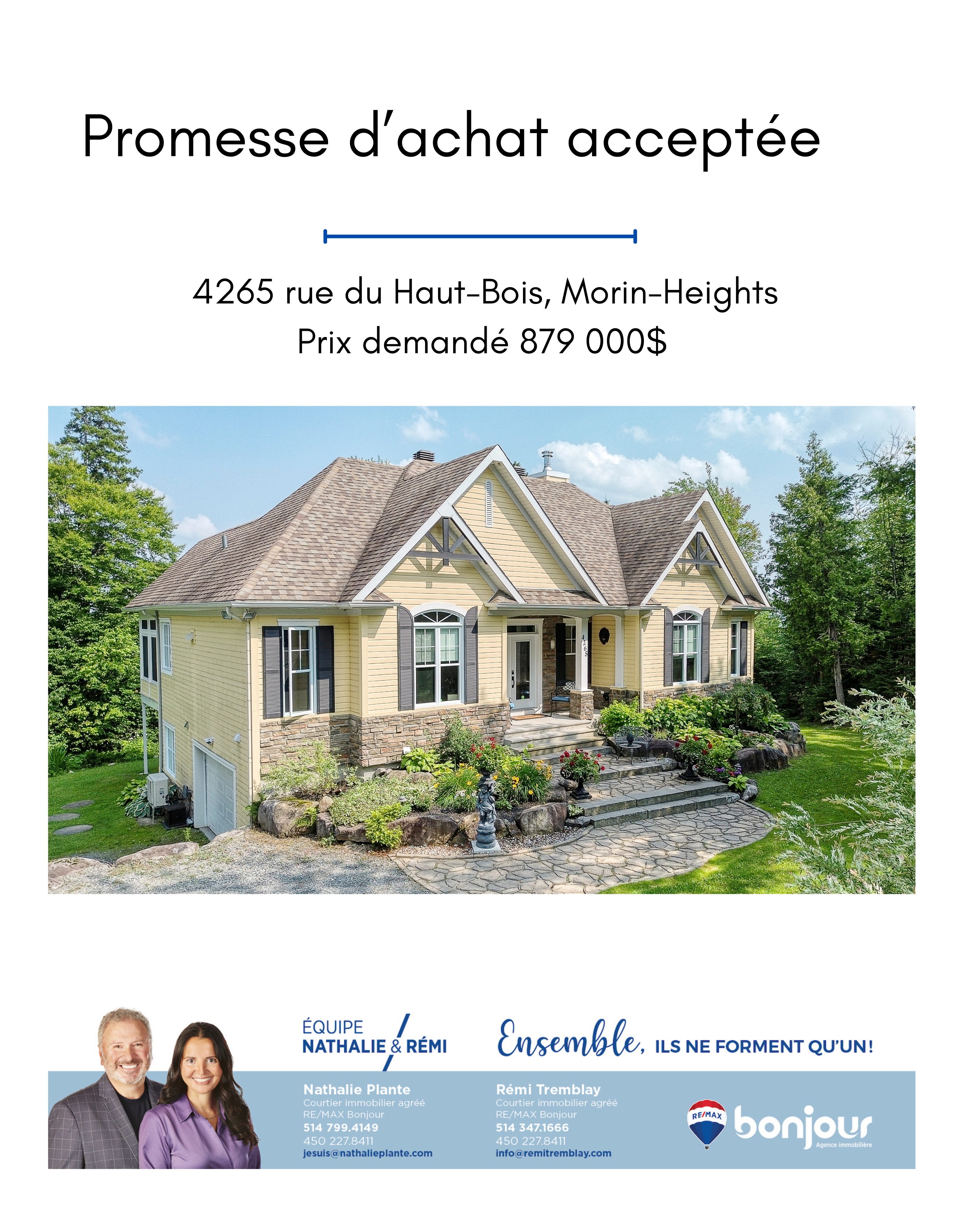 Images Nathalie Plante et Rémi Tremblay, RE/MAX Du Cartier Bonjour - Courtiers immobiliers inc. agréés, DA. Saint-Sauveur