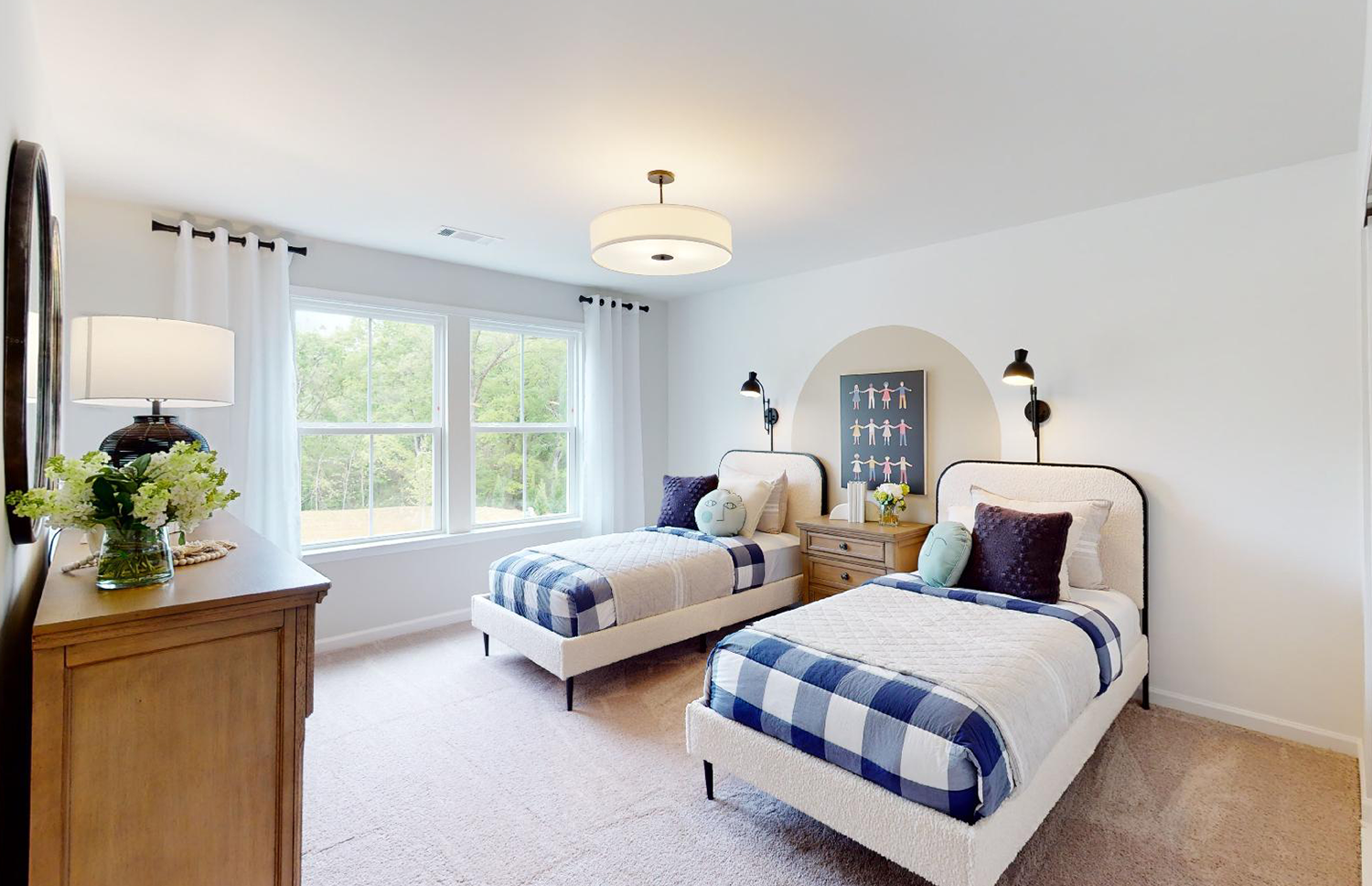 Bedroom in new home construction by Pulte Homes  at Copes Crossing