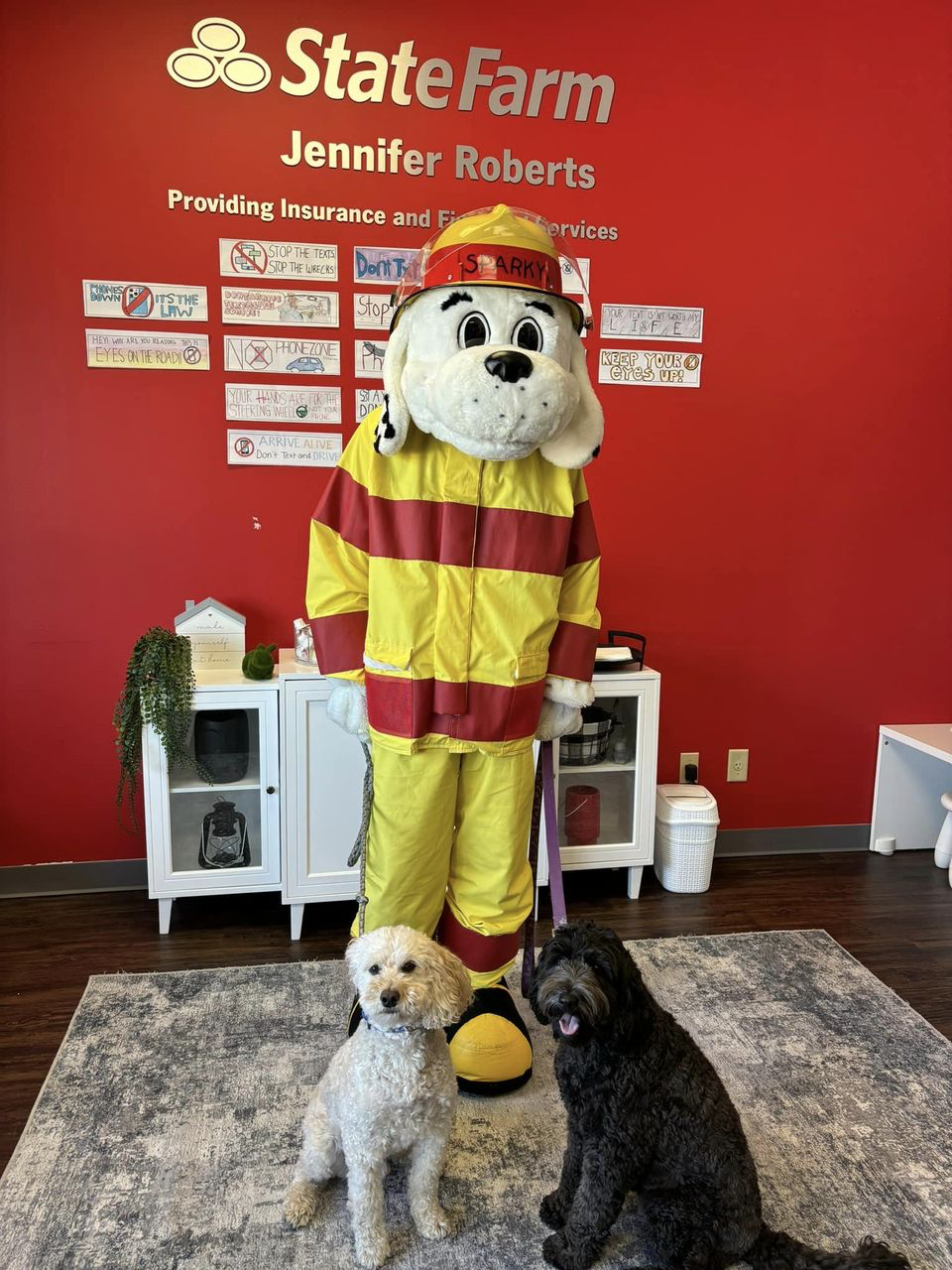 Happy and Piper loved meeting Sparky the other day, their doggy HERO!