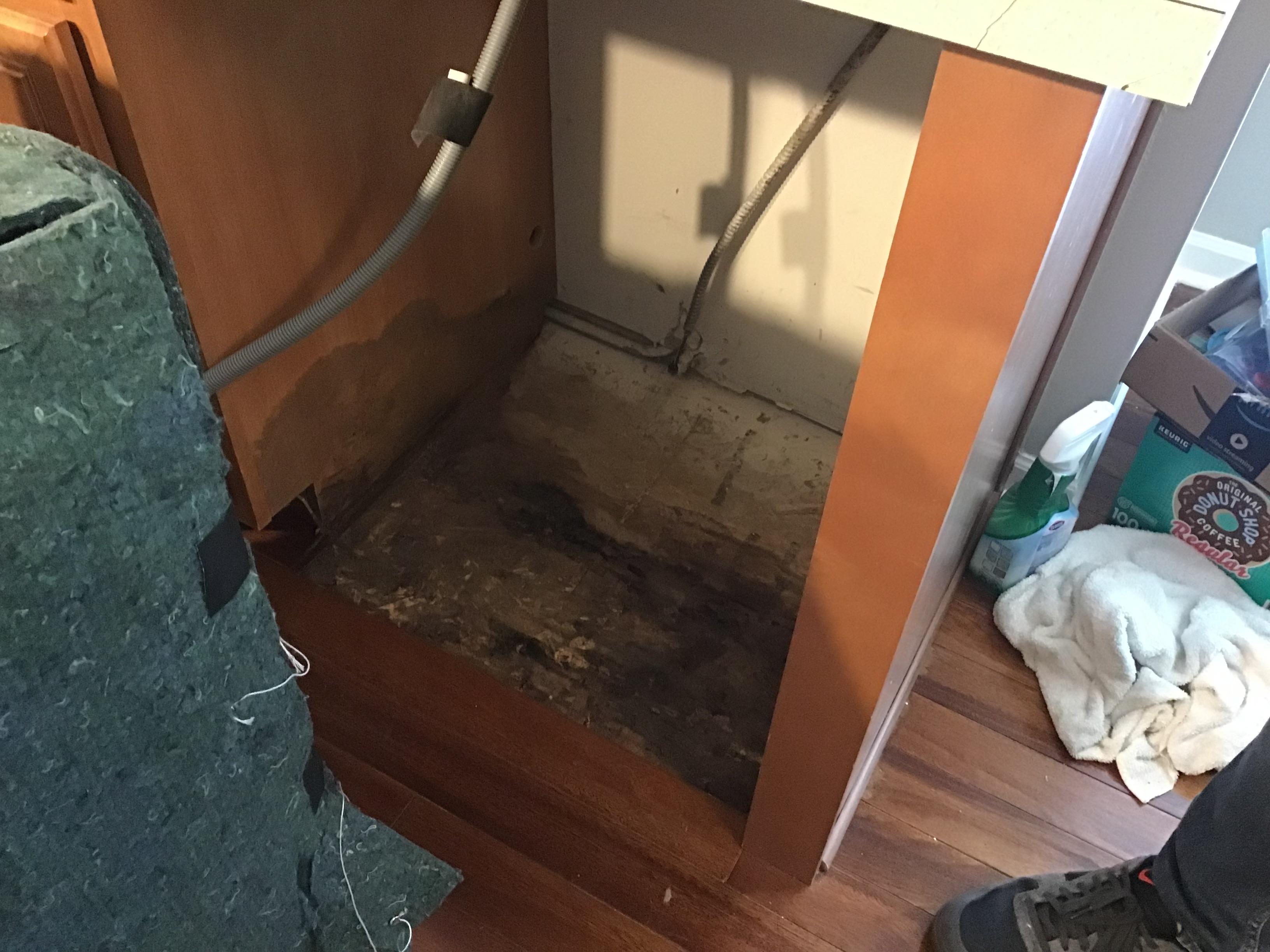 Dishwasher leak in the kitchen. SERVPRO of Evanston Evanston (847)763-7010