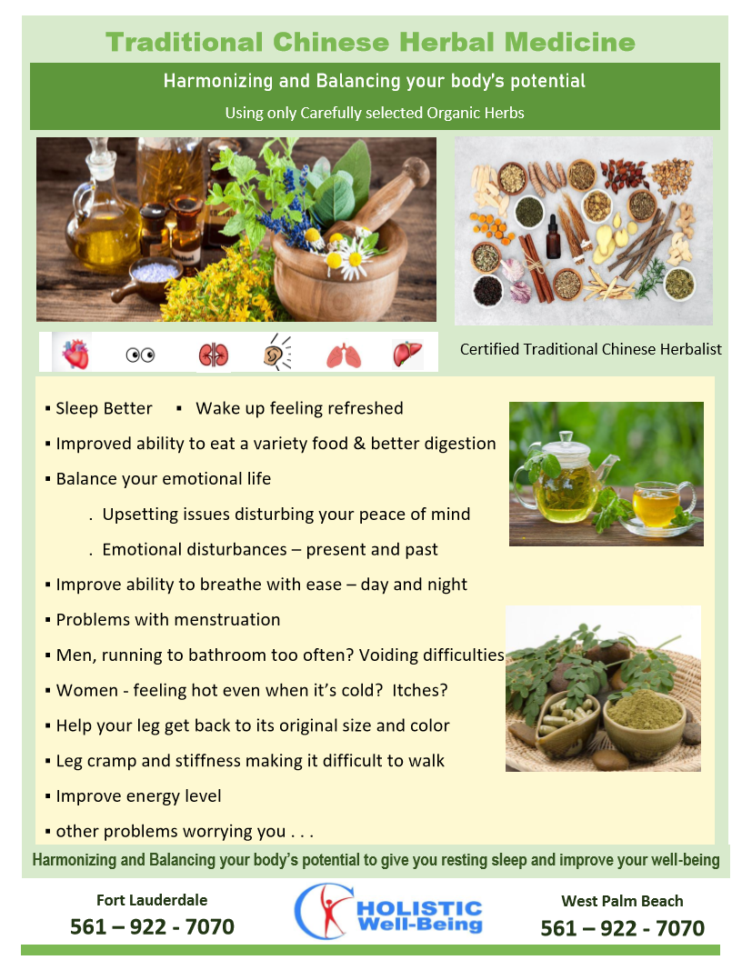 Traditional Chinese Herbal Medicine 

Certified Traditional Chinese Herbalist

Harmonizing and Balancing your body’s potential to give you resting sleep and improve your well-being