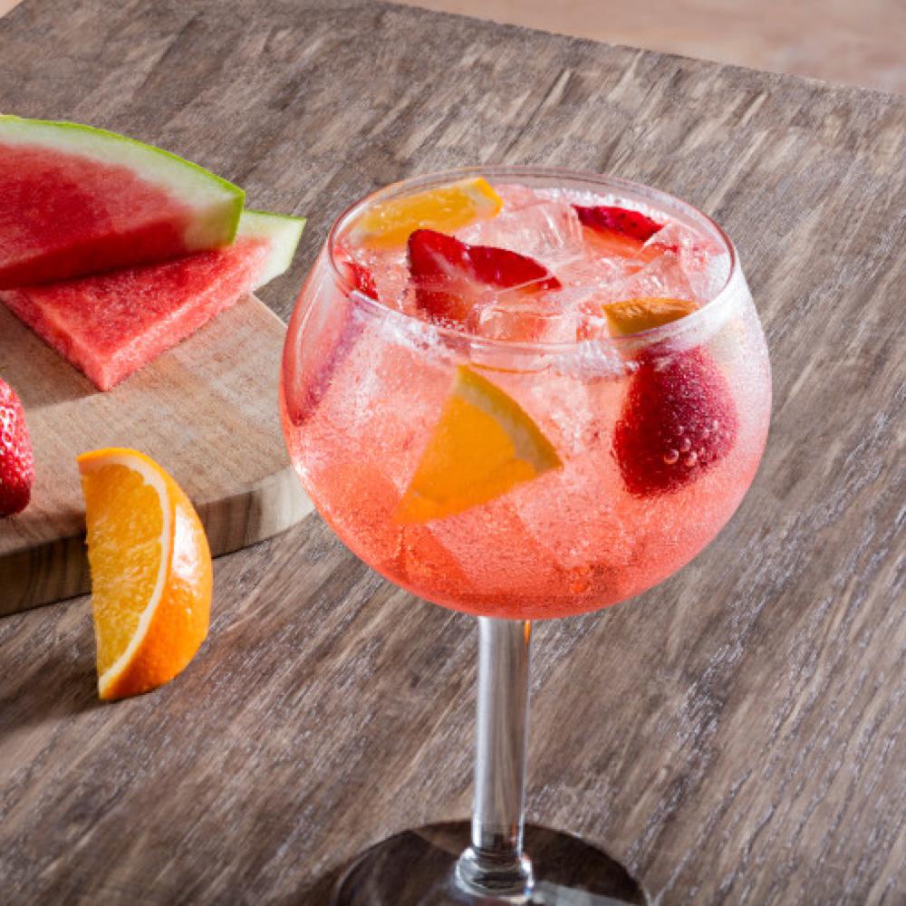 Sangrias made with a blend of chilled wine, fresh fruit and a splash of fruit juices.