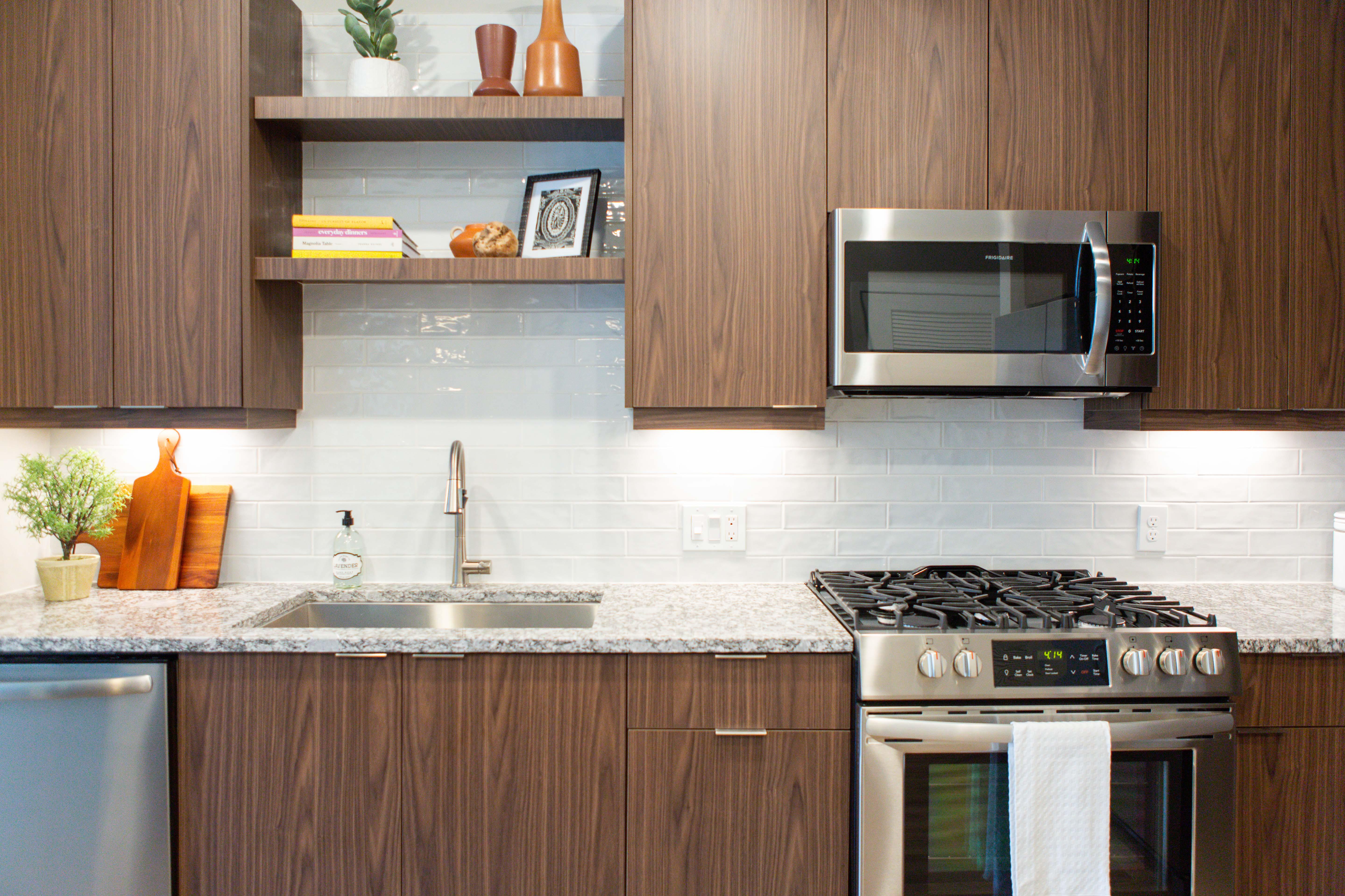 Designer kitchens feature near-zero radius sinks.