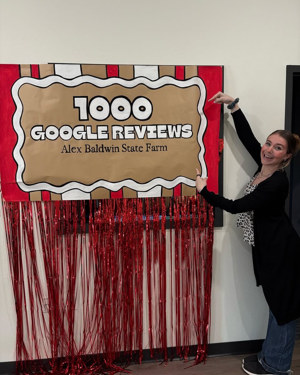 1,000 reviews and counting. We loved celebrating this milestone at Alex Baldwin State Farm. Each review reflects a real experience and the people we are proud to work with every day. Thank you for your feedback and continued support.