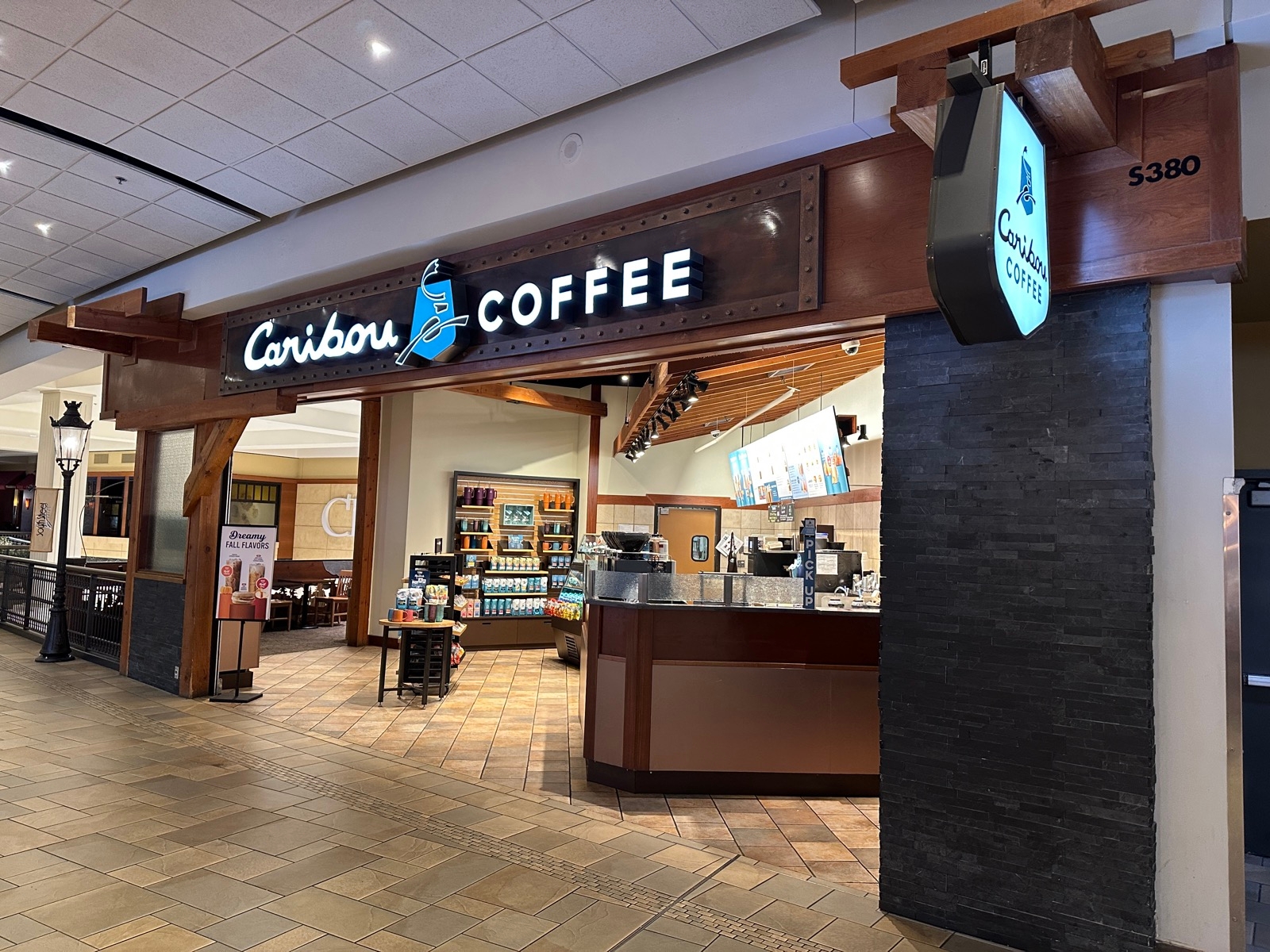 Storefront of the Caribou Coffee at 60 East Broadway S-380 in Bloomington