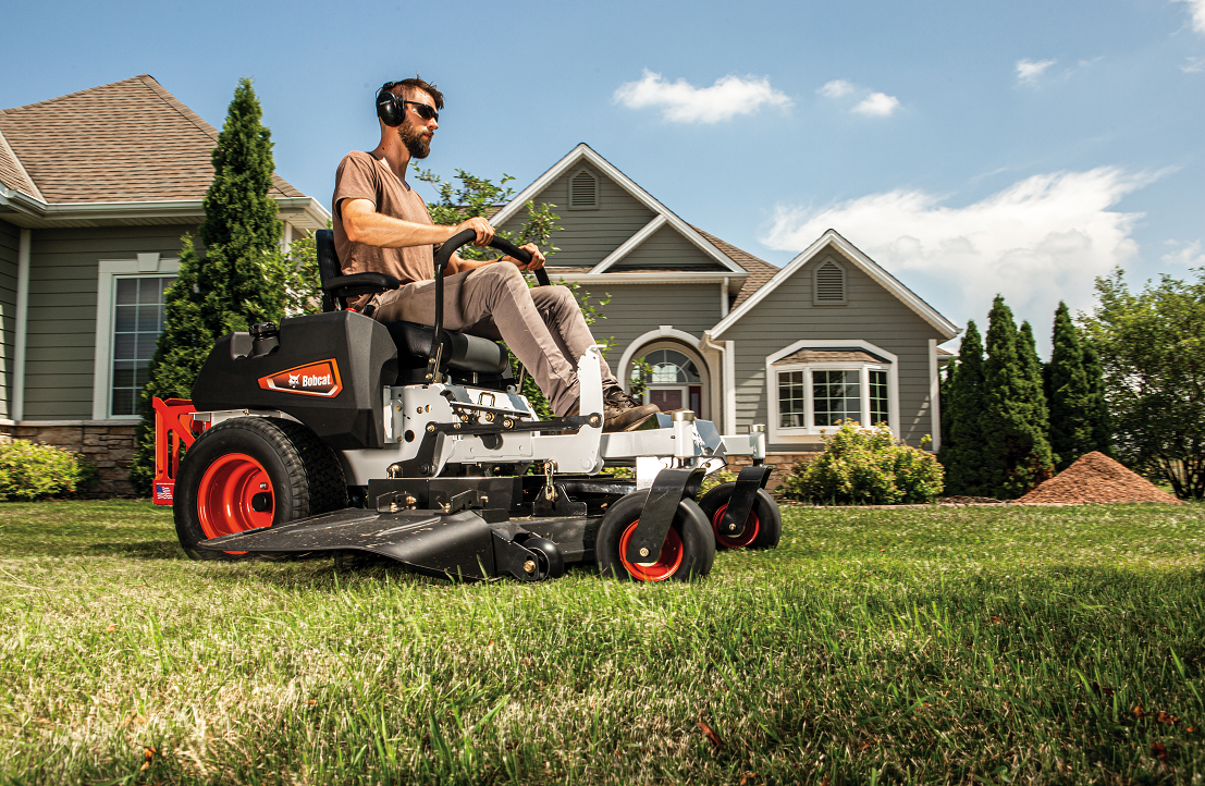 Side View of Bobcat Zero Turn Mower in Action
