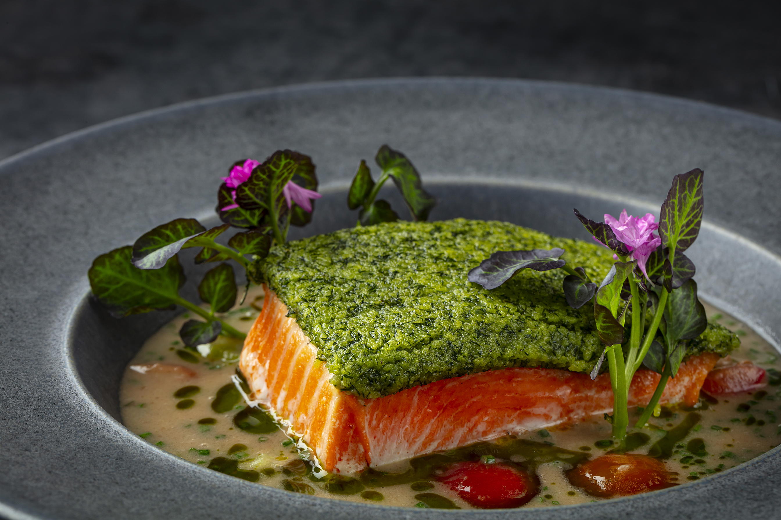 Henry's Coastal Cuisine Dill Crusted Salmon