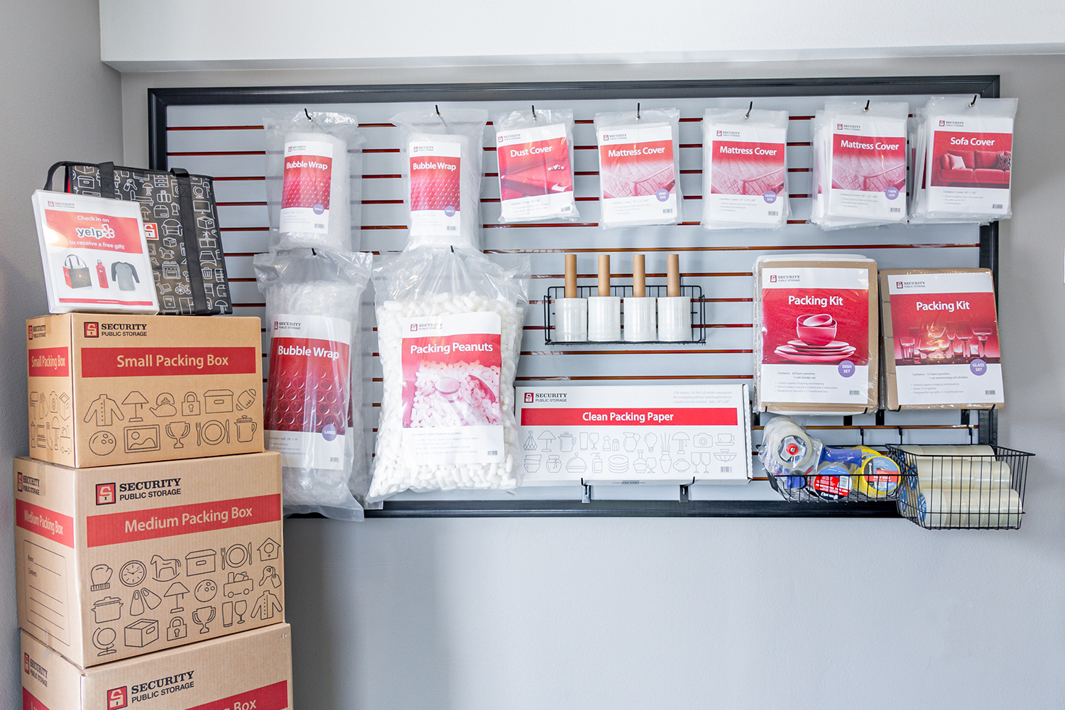 Boxes for sale at Security Public Storage at 4360 Sonoma Blvd in Vallejo, CA.