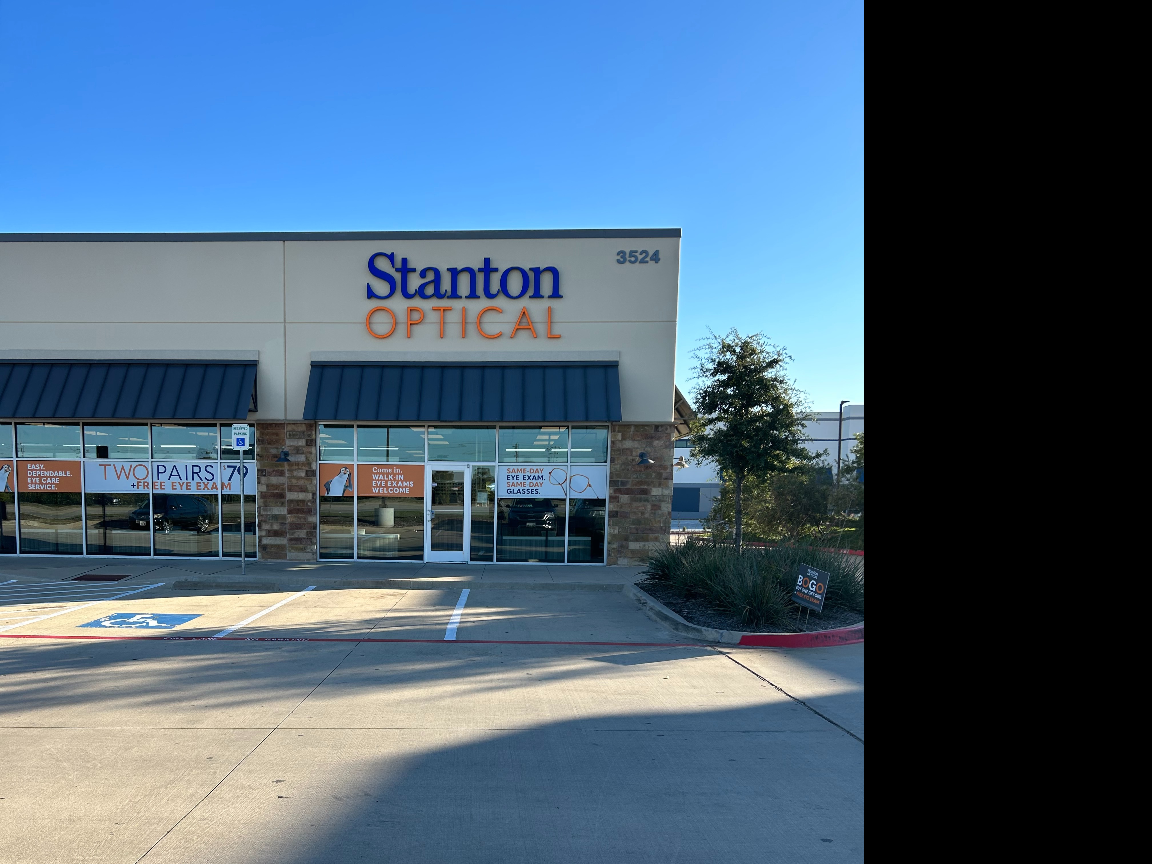 Storefront at Stanton Optical Store Fort Worth TX 76177