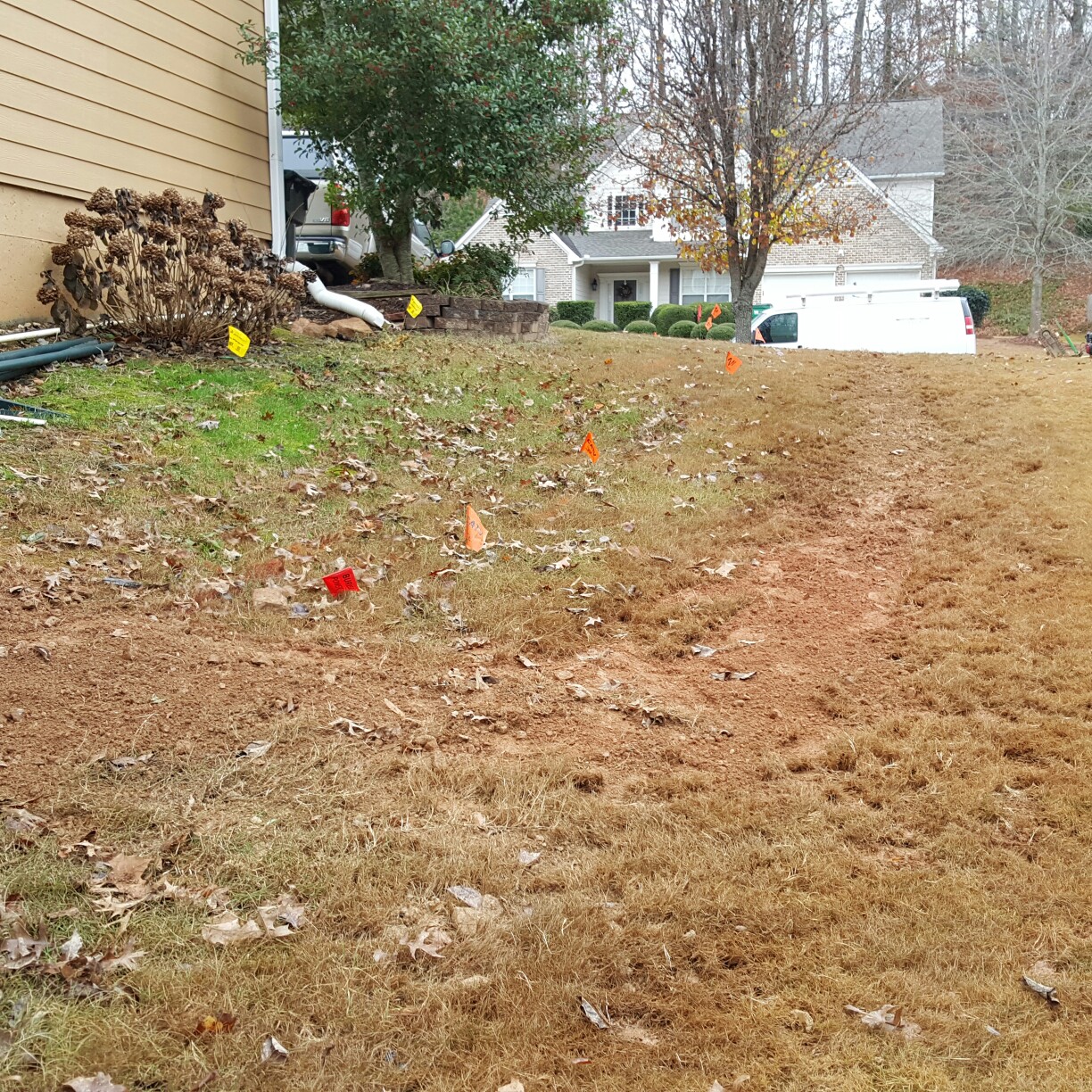 This is how the yard looks after a new water line was installed.