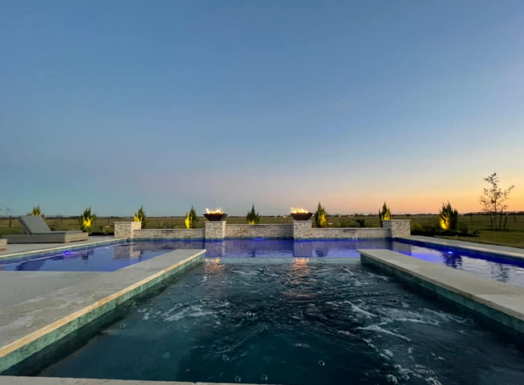 View from the spa overlooking the pool