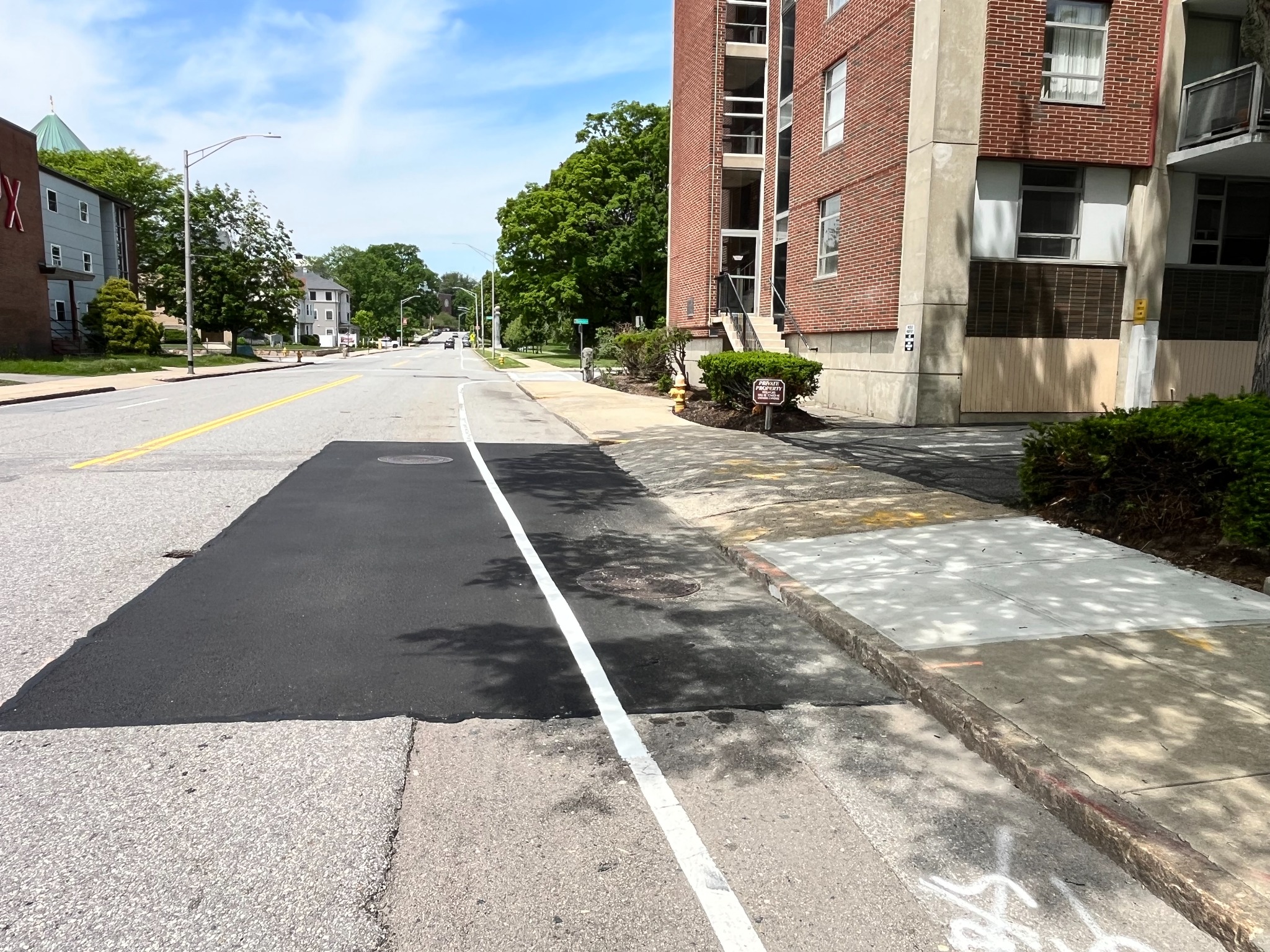 Road paving patch project to repair the street. 