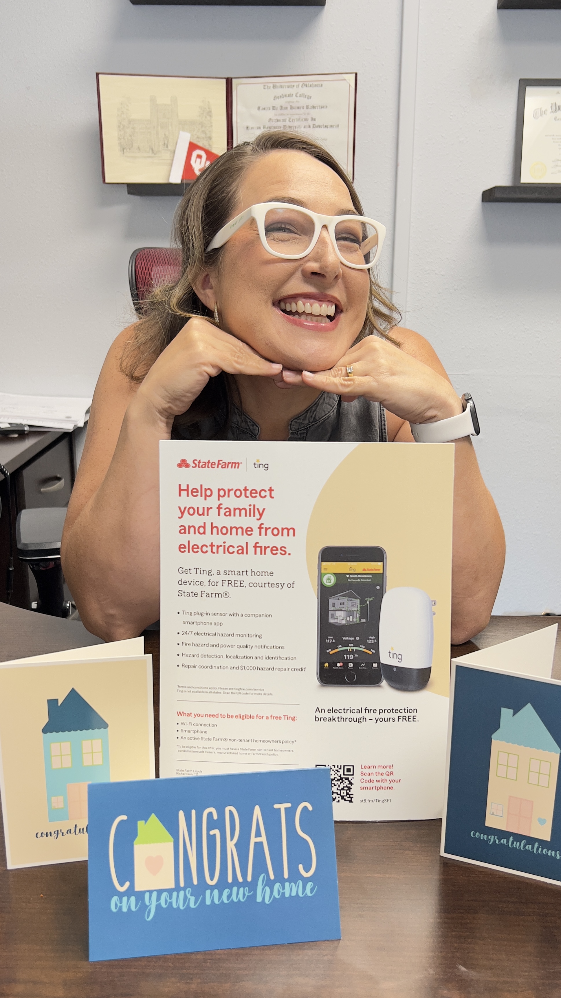Just another day helping customers with their insurance questions!