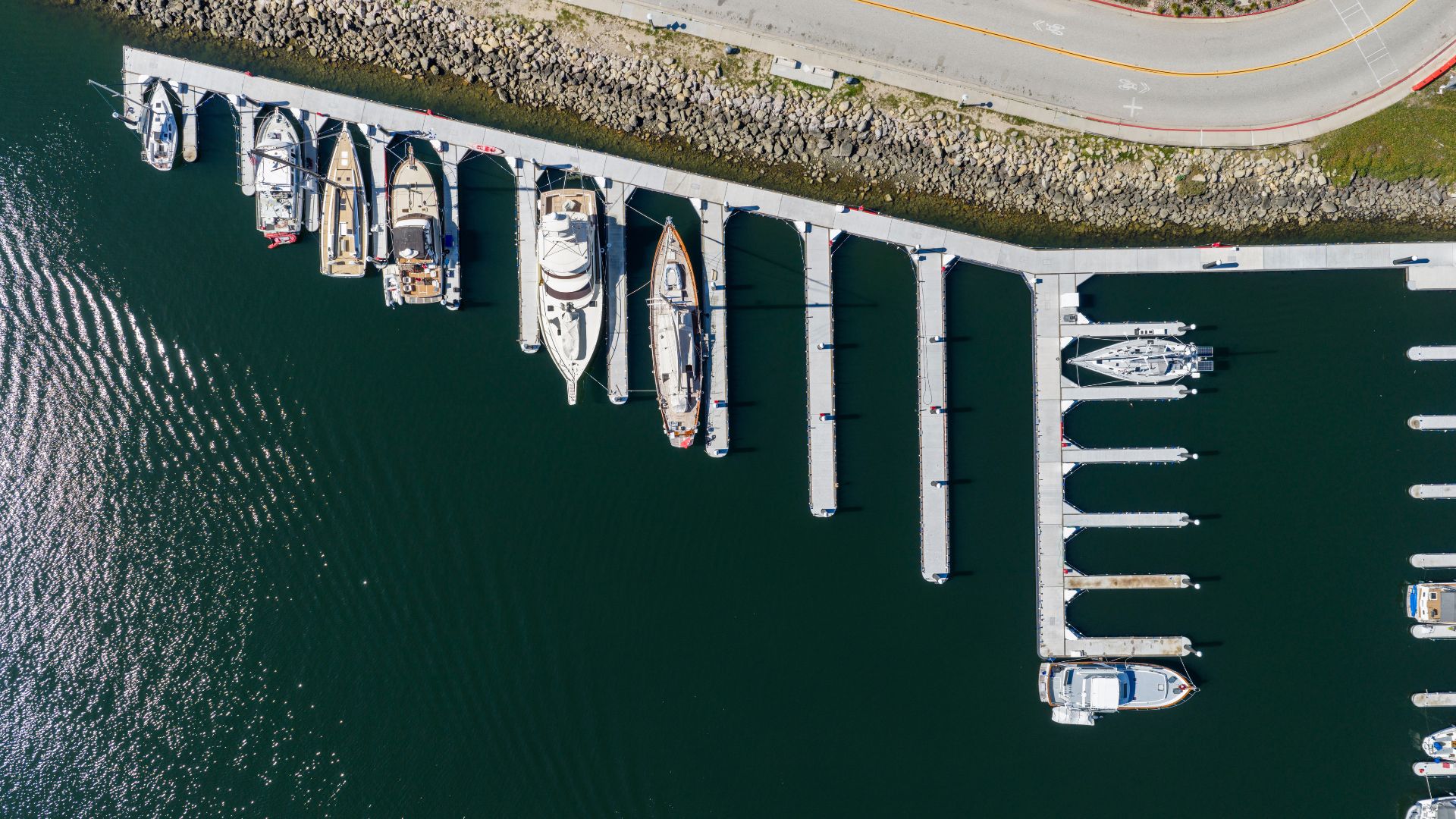 Bahia Marina, Channel Islands Harbor, CA. Drone photos of the new marina rebuild.